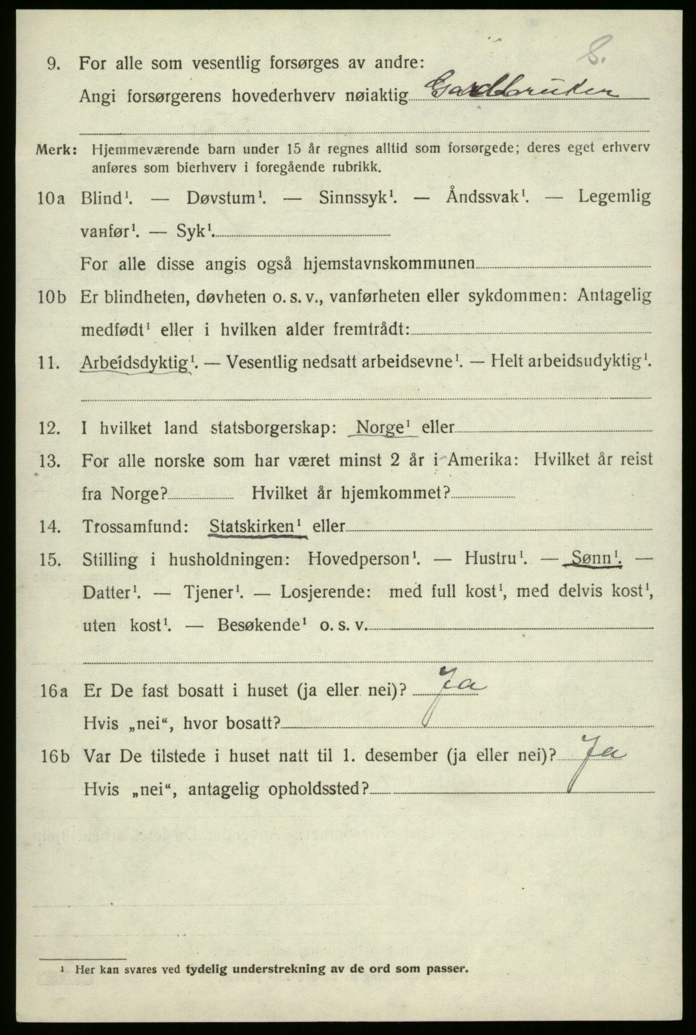 SAB, 1920 census for Innvik, 1920, p. 4024