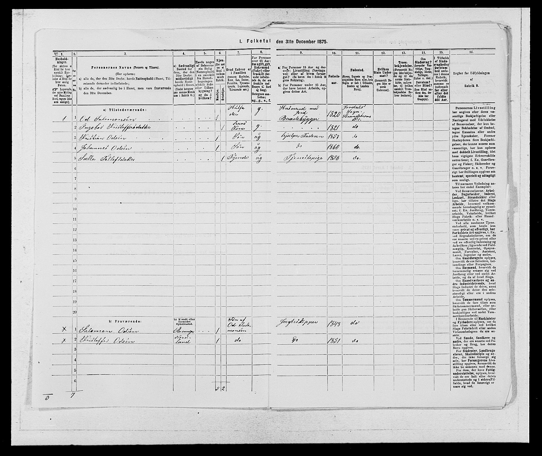 SAB, 1875 census for 1226P Strandebarm, 1875, p. 1024