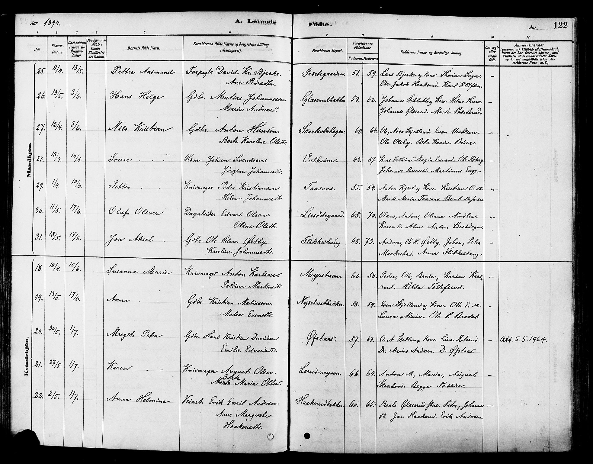 Vestre Toten prestekontor, SAH/PREST-108/H/Ha/Haa/L0009: Parish register (official) no. 9, 1878-1894, p. 122