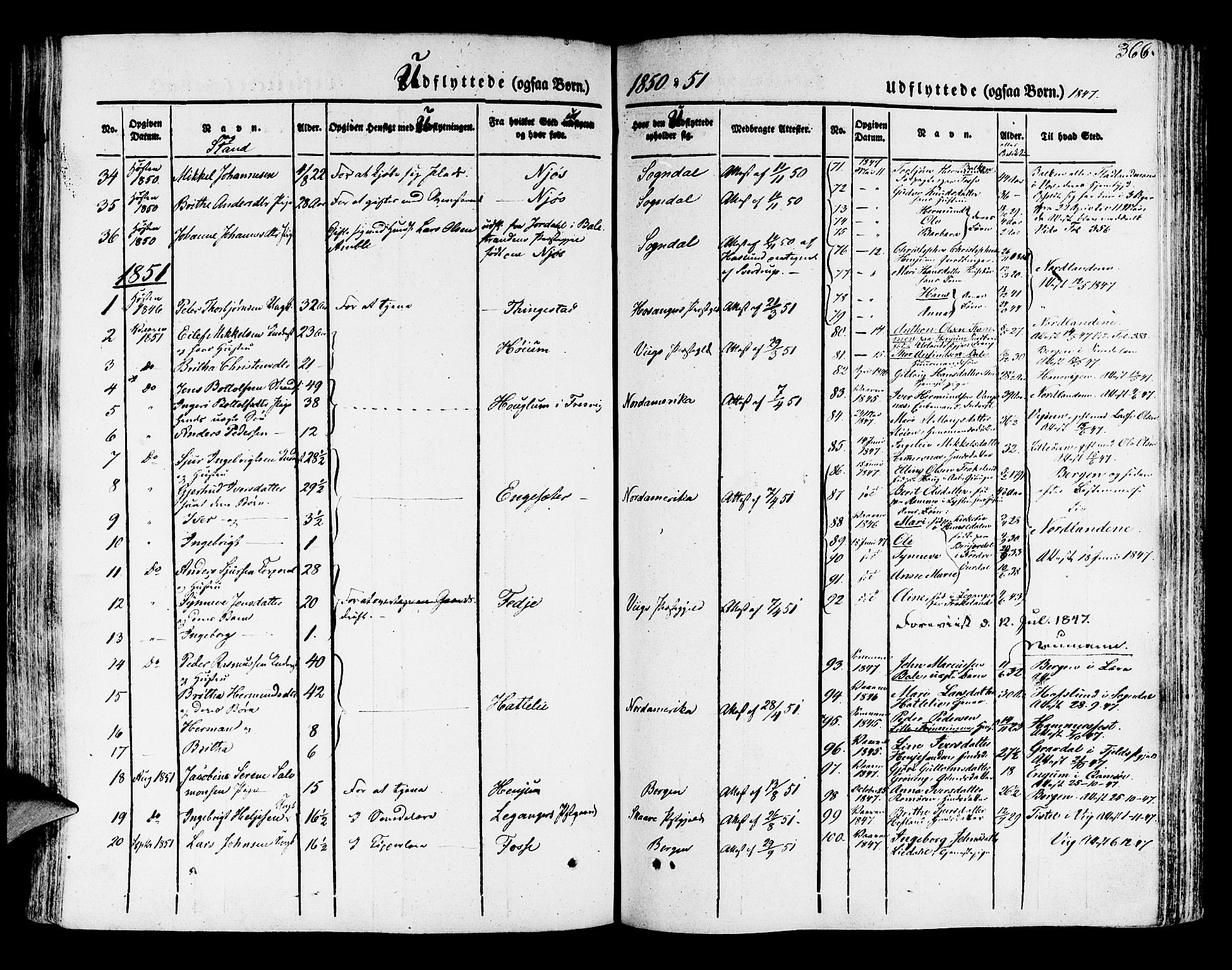 Leikanger sokneprestembete, SAB/A-81001: Parish register (official) no. A 7, 1838-1851, p. 366