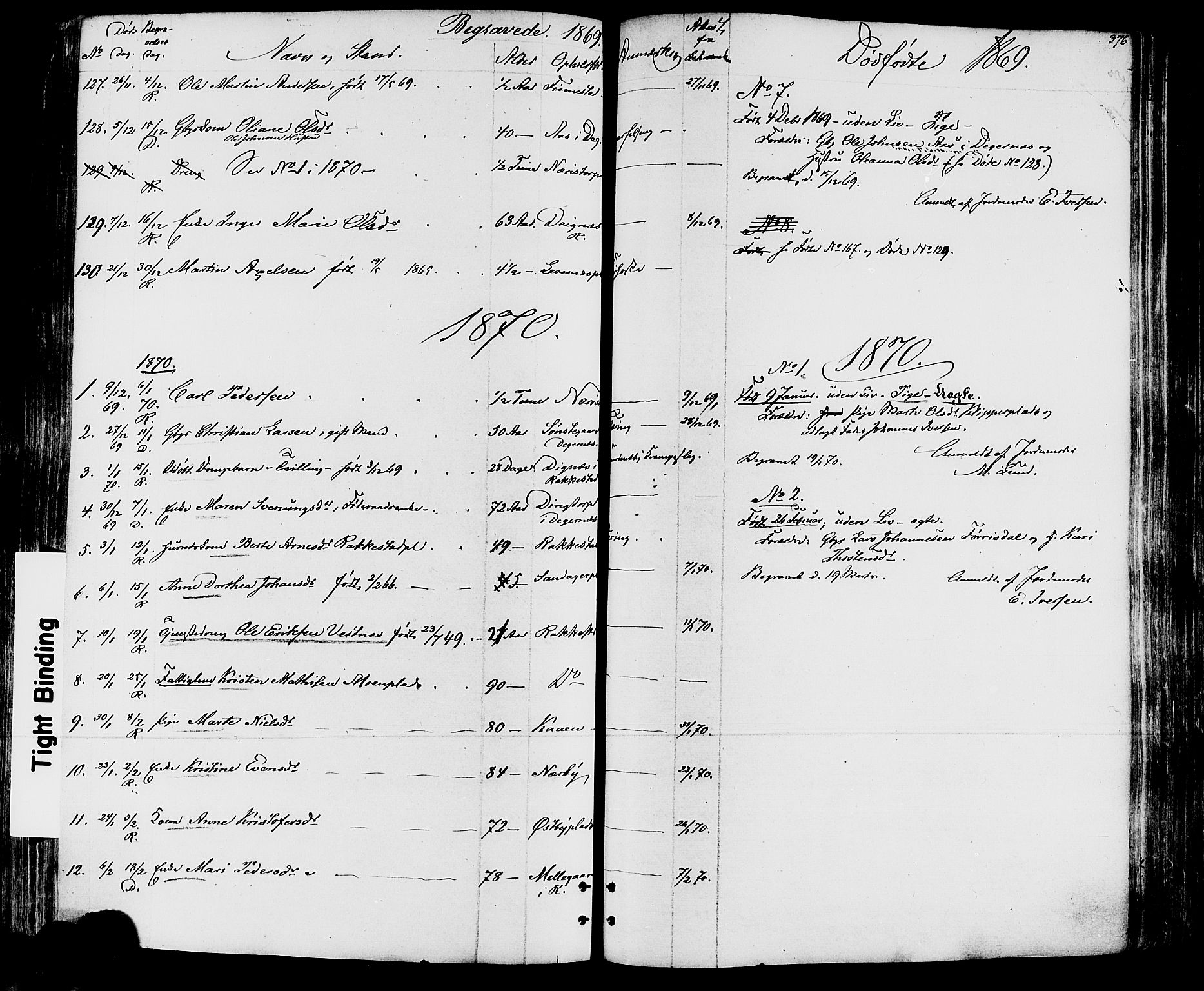 Rakkestad prestekontor Kirkebøker, SAO/A-2008/F/Fa/L0011: Parish register (official) no. I 11, 1862-1877, p. 376