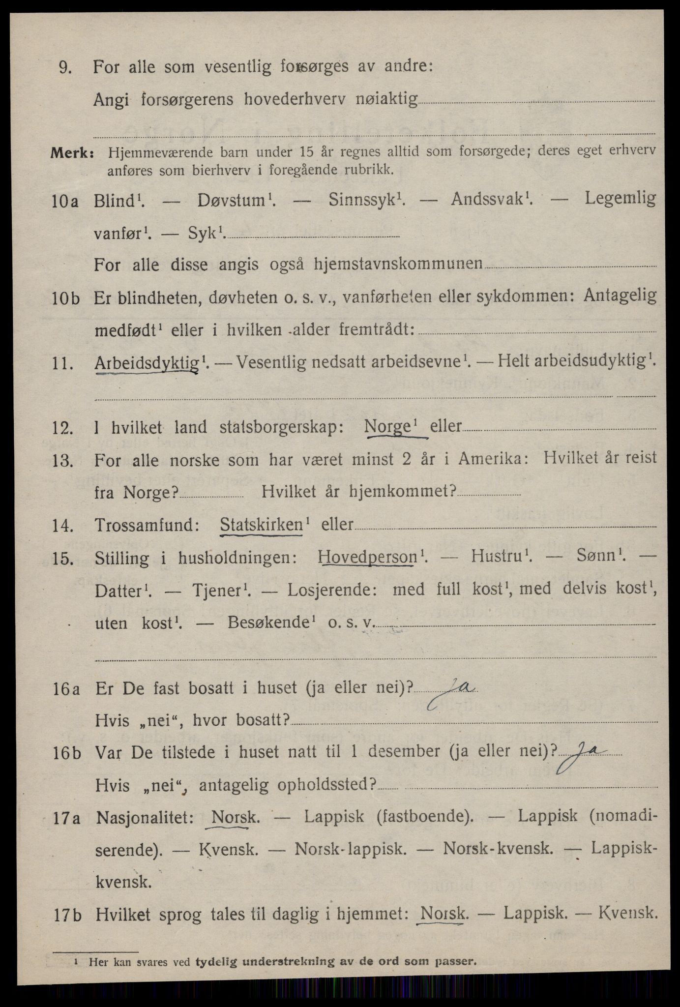 SAT, 1920 census for Ørland, 1920, p. 4494