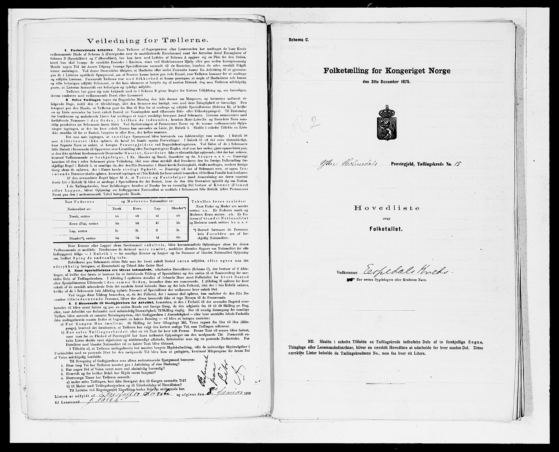 SAB, 1875 census for 1429P Ytre Holmedal, 1875, p. 36