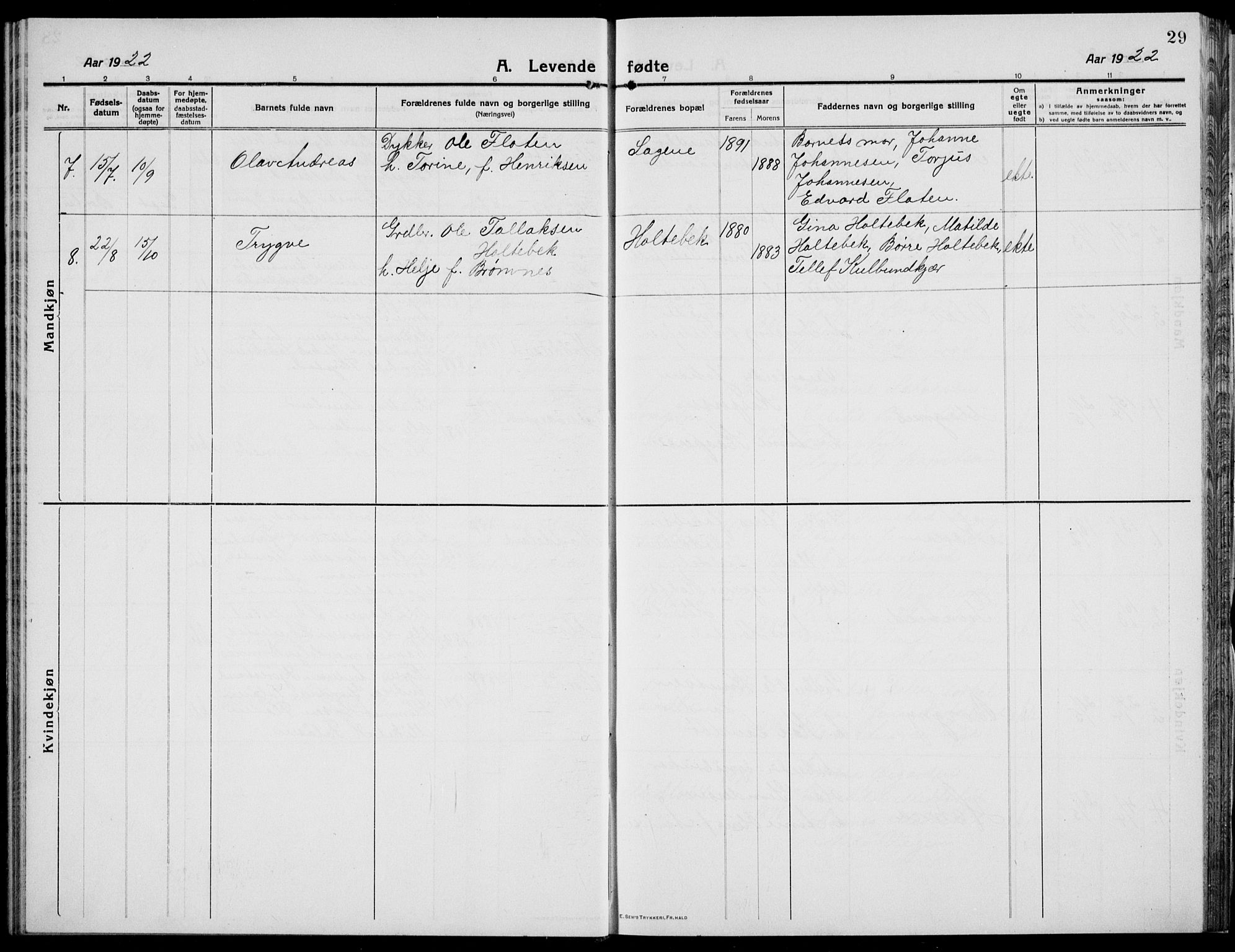 Austre Moland sokneprestkontor, SAK/1111-0001/F/Fb/Fba/L0005: Parish register (copy) no. B 4b, 1914-1935, p. 29