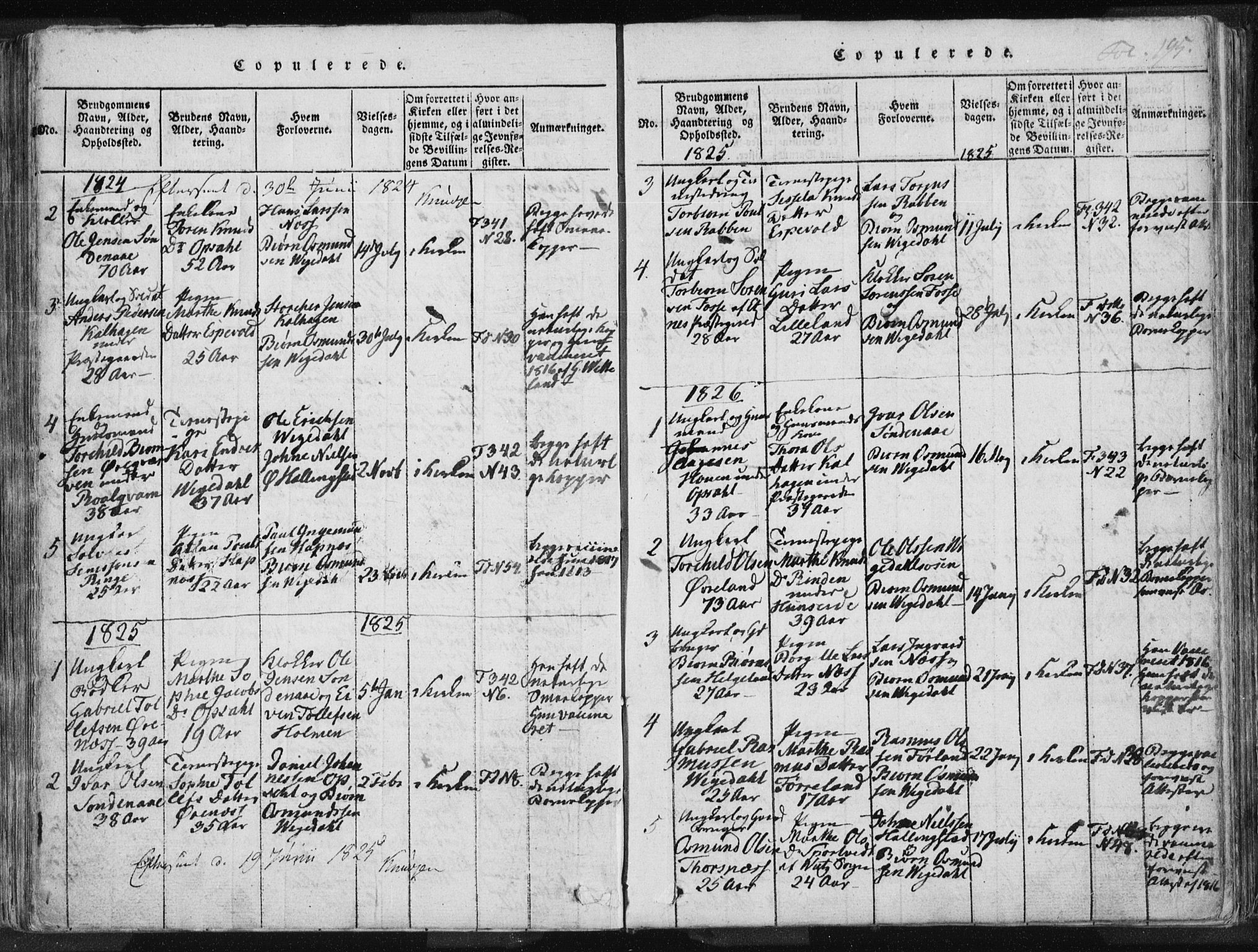 Vikedal sokneprestkontor, SAST/A-101840/01/IV: Parish register (official) no. A 3, 1817-1850, p. 195