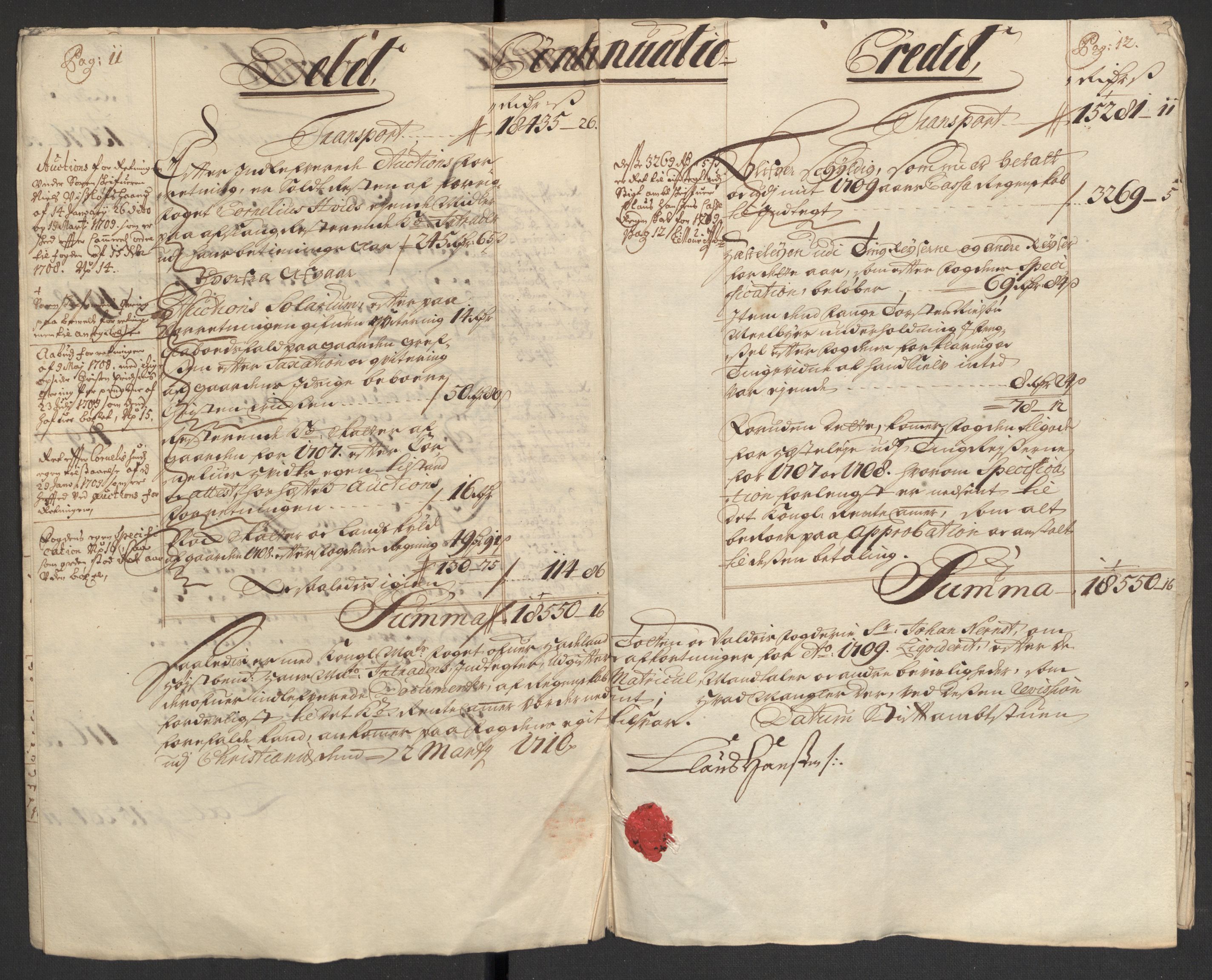 Rentekammeret inntil 1814, Reviderte regnskaper, Fogderegnskap, AV/RA-EA-4092/R18/L1306: Fogderegnskap Hadeland, Toten og Valdres, 1709, p. 8