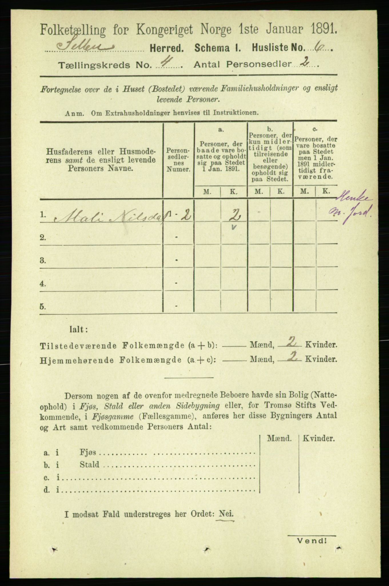 RA, 1891 census for 1664 Selbu, 1891, p. 966