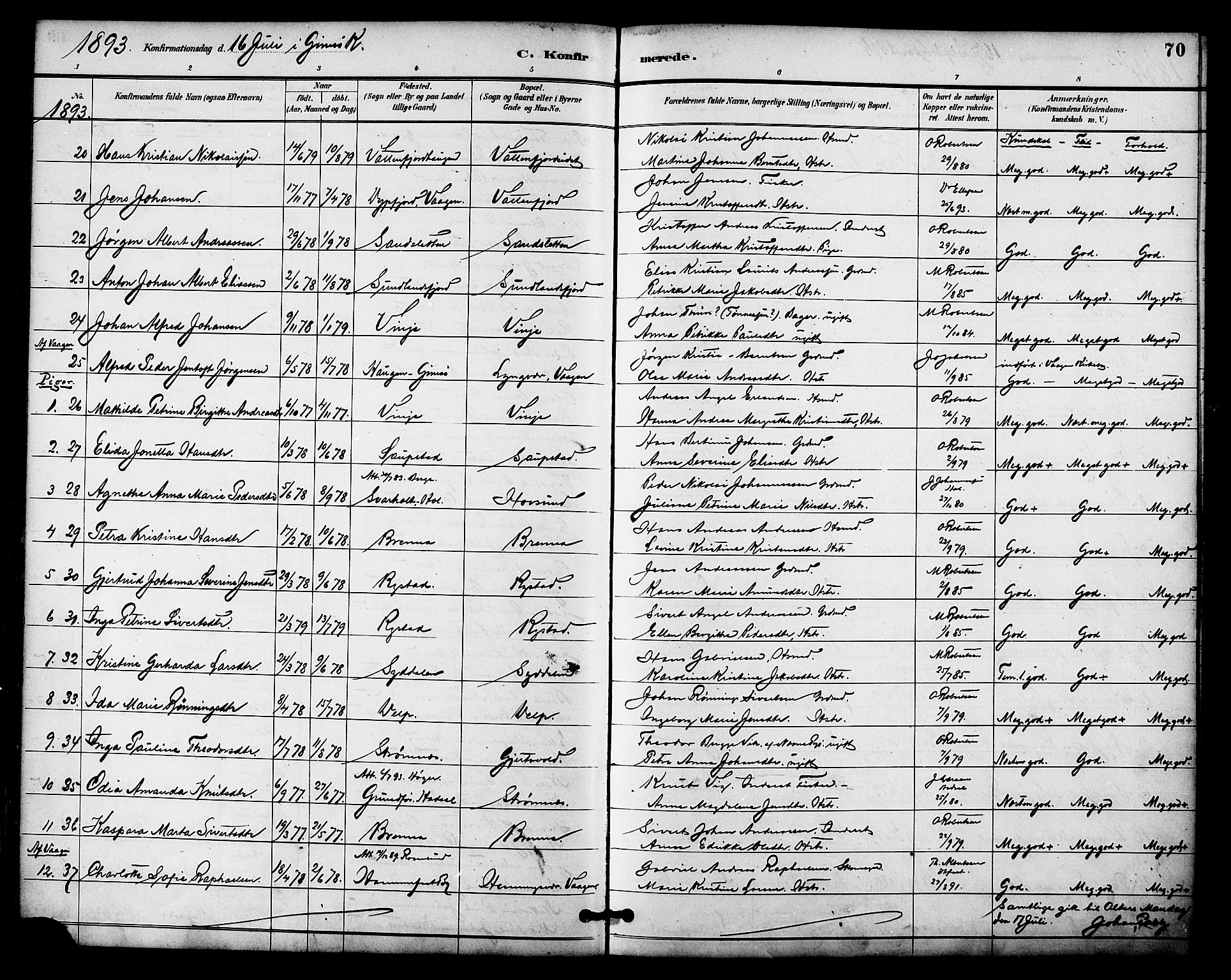 Ministerialprotokoller, klokkerbøker og fødselsregistre - Nordland, AV/SAT-A-1459/876/L1097: Parish register (official) no. 876A03, 1886-1896, p. 70