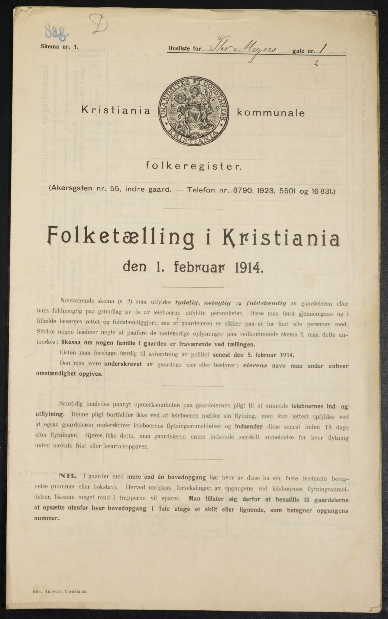 OBA, Municipal Census 1914 for Kristiania, 1914, p. 110421