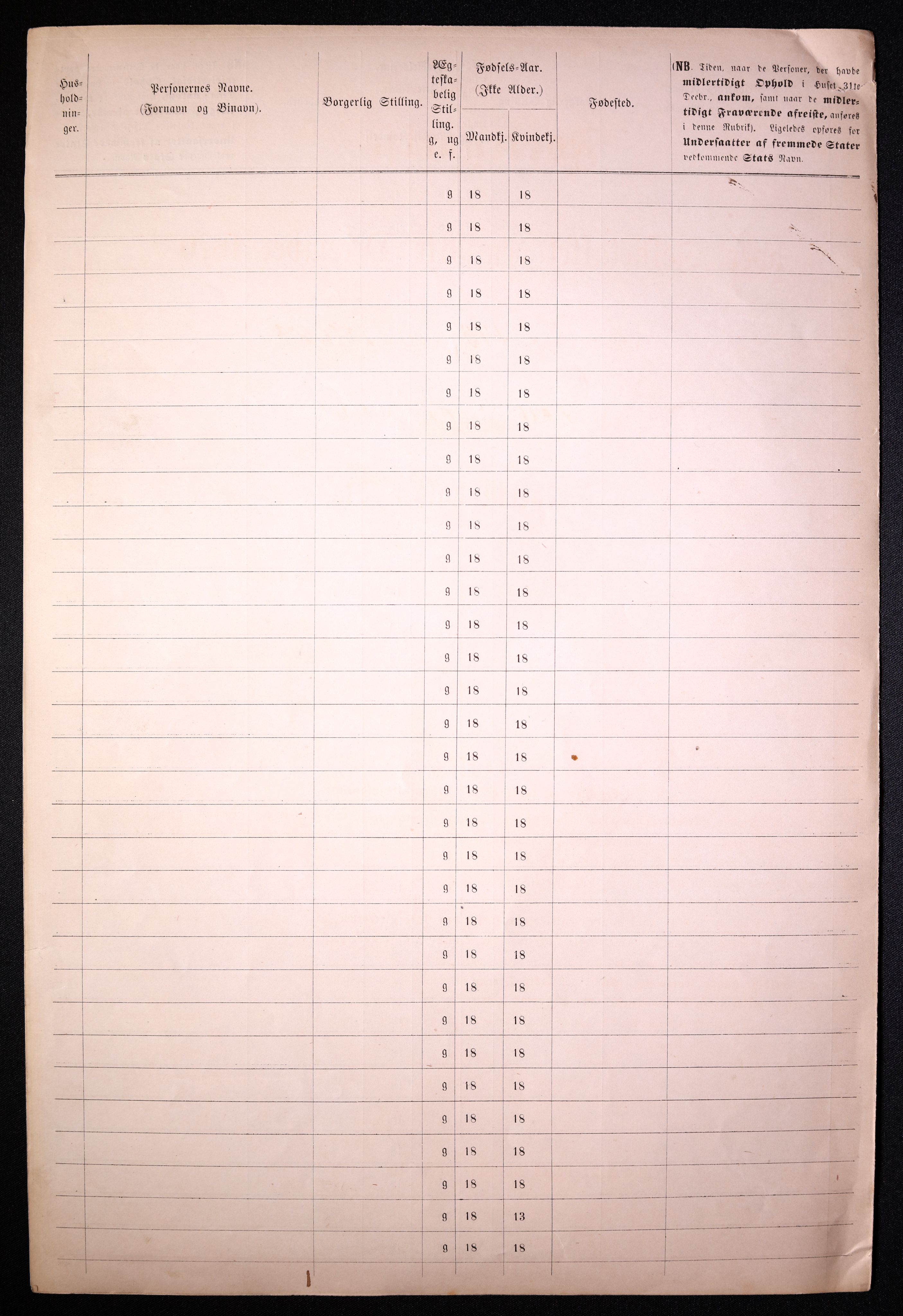 RA, 1870 census for 0101 Fredrikshald, 1870, p. 45