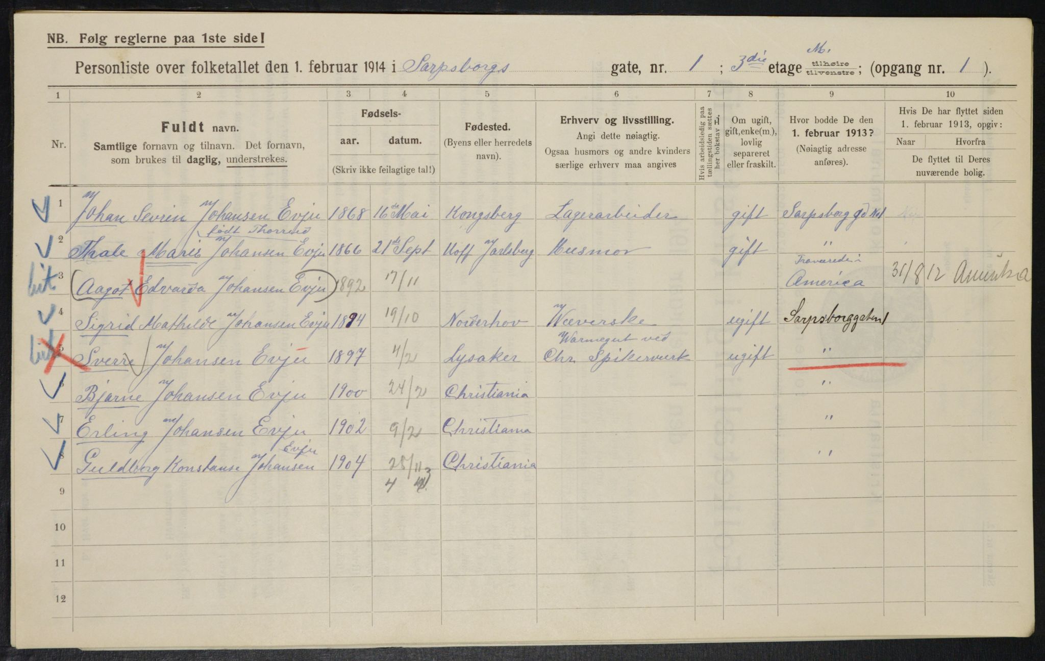 OBA, Municipal Census 1914 for Kristiania, 1914, p. 88936