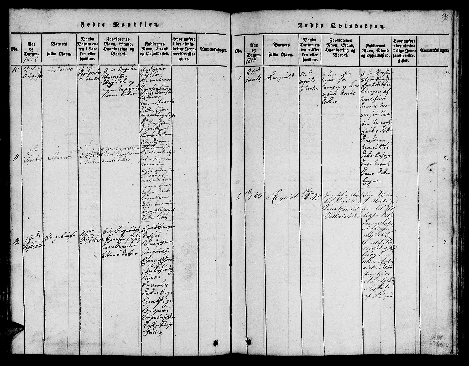 Ministerialprotokoller, klokkerbøker og fødselsregistre - Sør-Trøndelag, SAT/A-1456/666/L0788: Parish register (copy) no. 666C01, 1816-1847, p. 90