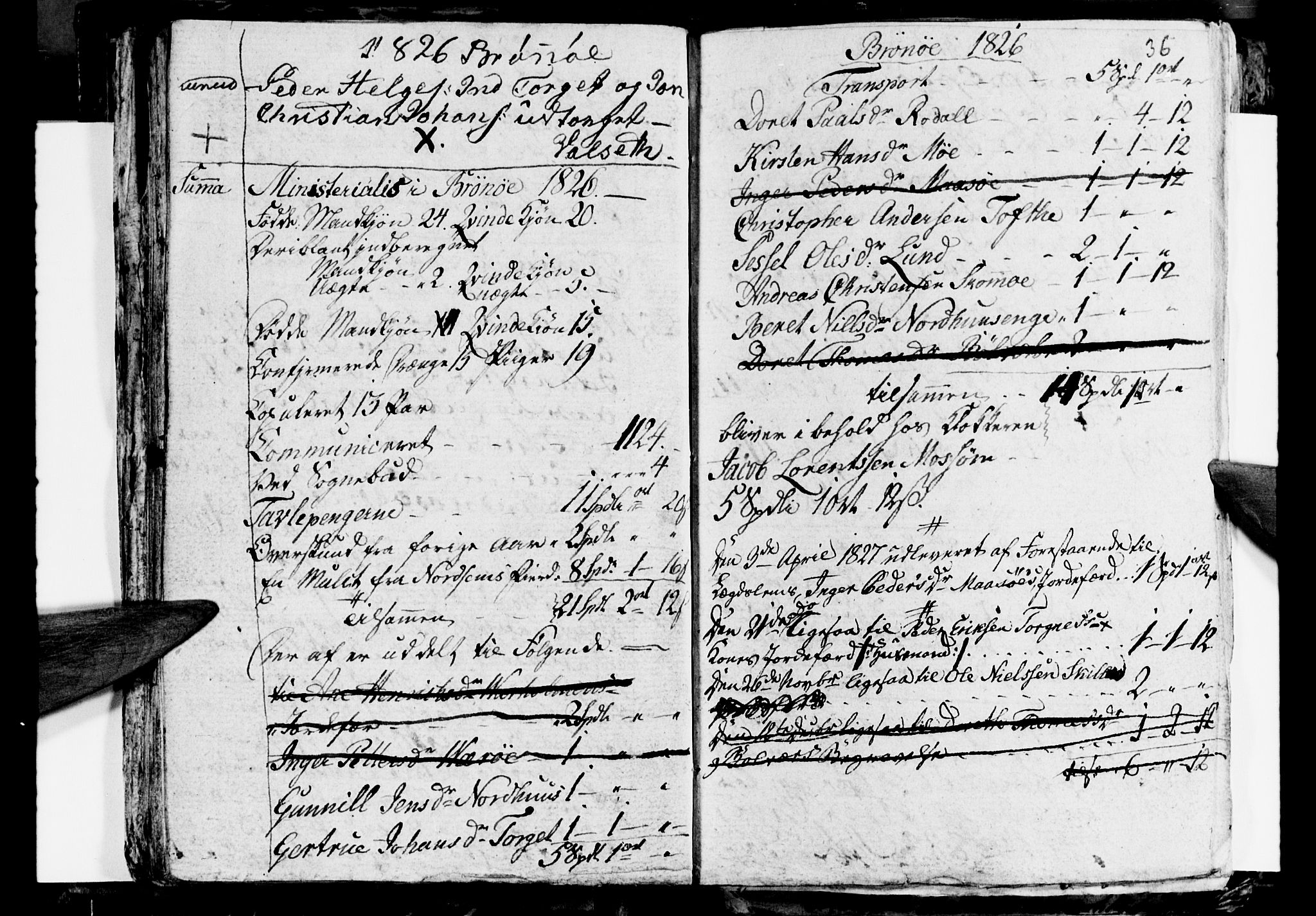 Ministerialprotokoller, klokkerbøker og fødselsregistre - Nordland, AV/SAT-A-1459/813/L0210: Parish register (copy) no. 813C02, 1825-1836, p. 36