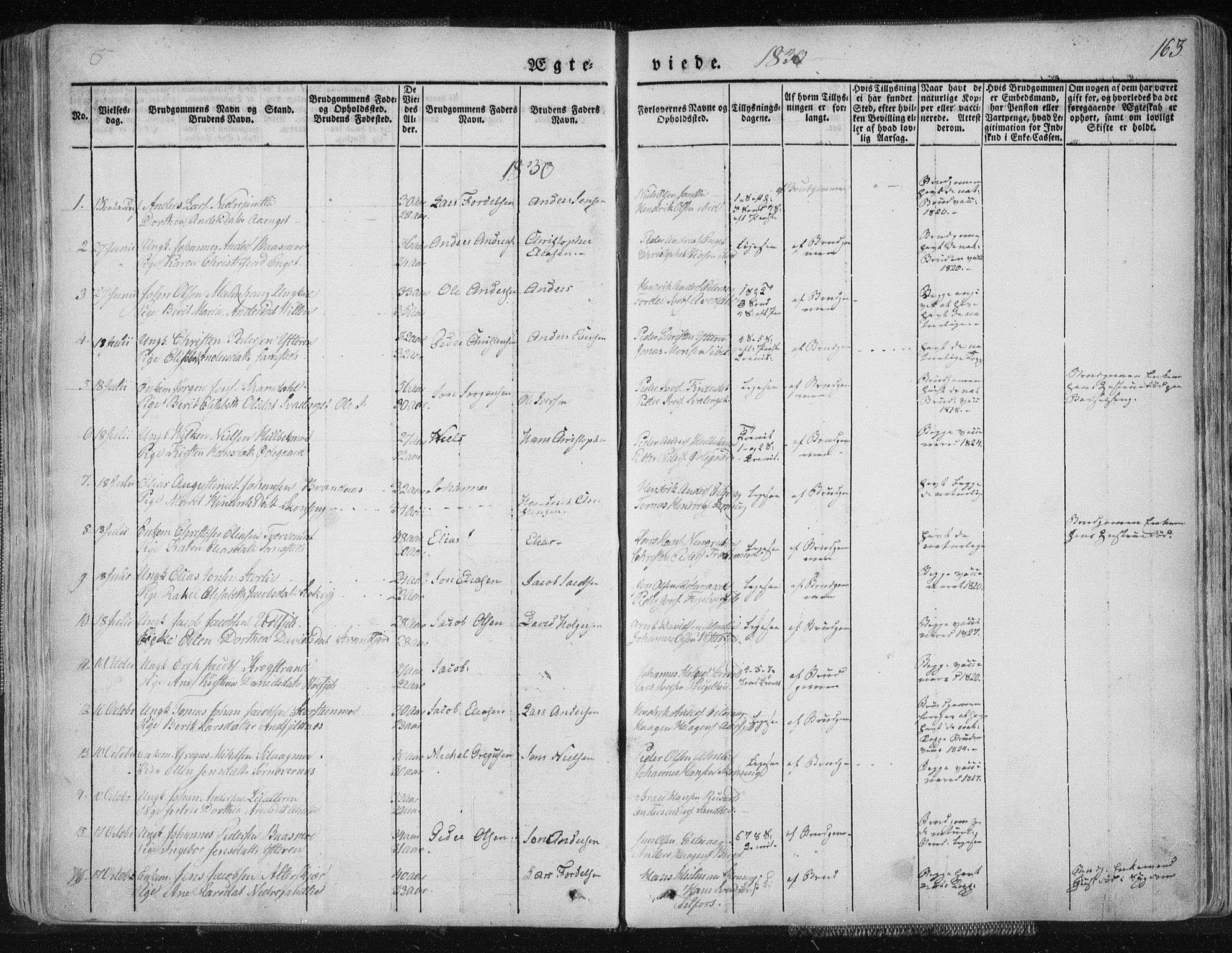 Ministerialprotokoller, klokkerbøker og fødselsregistre - Nordland, SAT/A-1459/827/L0390: Parish register (official) no. 827A02, 1826-1841, p. 163