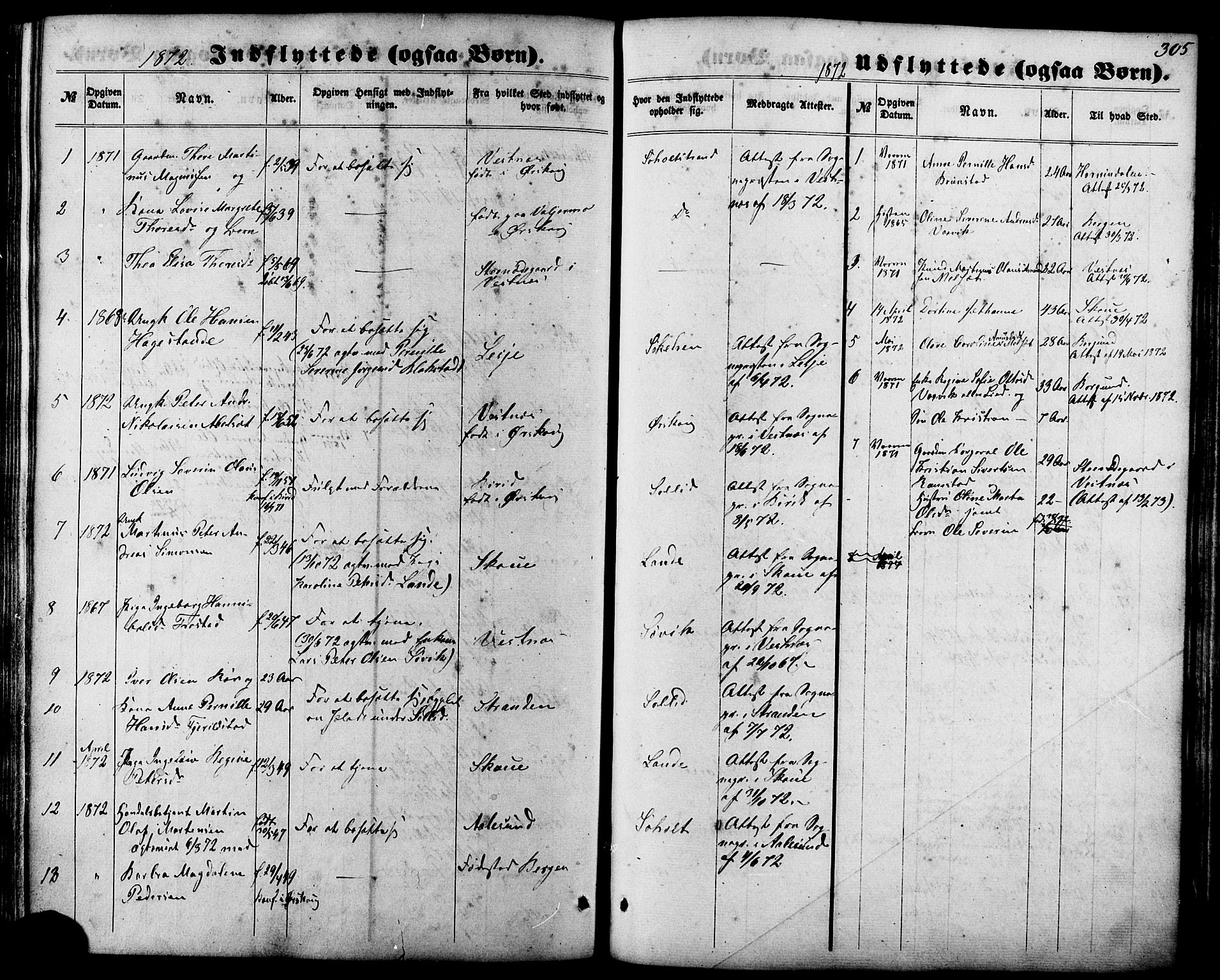 Ministerialprotokoller, klokkerbøker og fødselsregistre - Møre og Romsdal, AV/SAT-A-1454/522/L0314: Parish register (official) no. 522A09, 1863-1877, p. 305