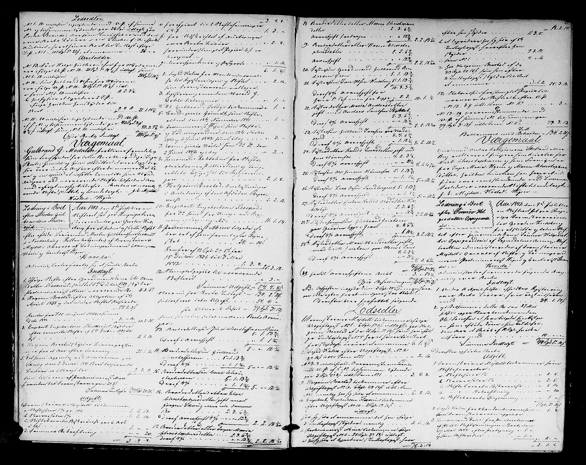 Ringerike sorenskriveri, AV/SAKO-A-105/H/Hb/Hbd/Hbda/L0002: Skifteutlodningsprotokoll, 1842-1847, p. 7b-8a