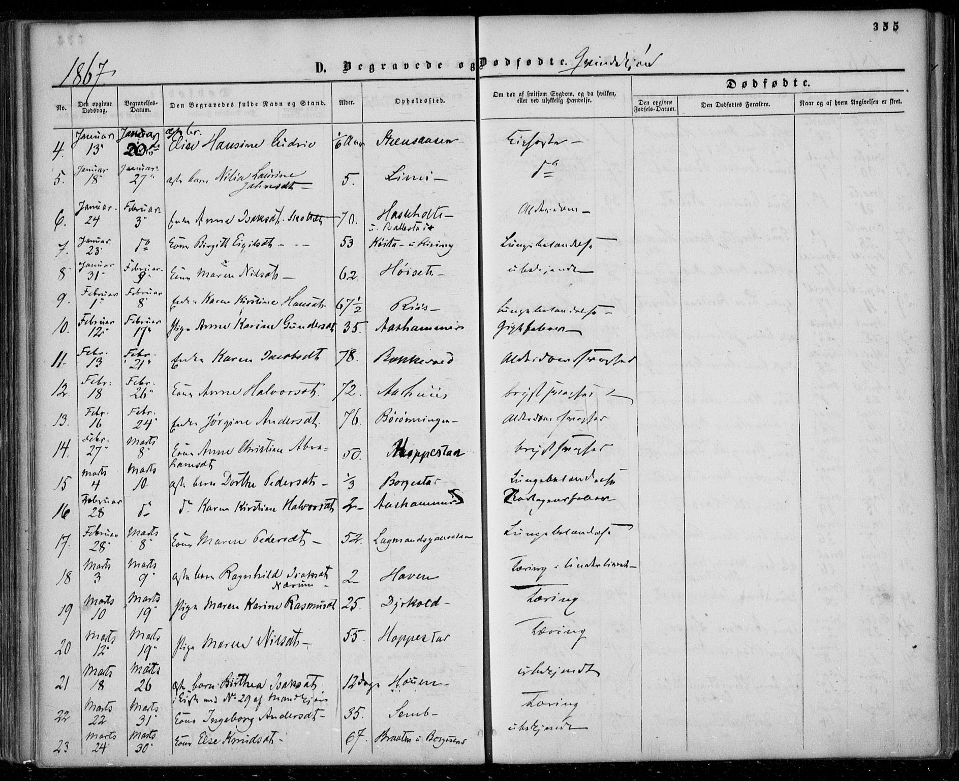 Gjerpen kirkebøker, SAKO/A-265/F/Fa/L0008b: Parish register (official) no. I 8B, 1857-1871, p. 355