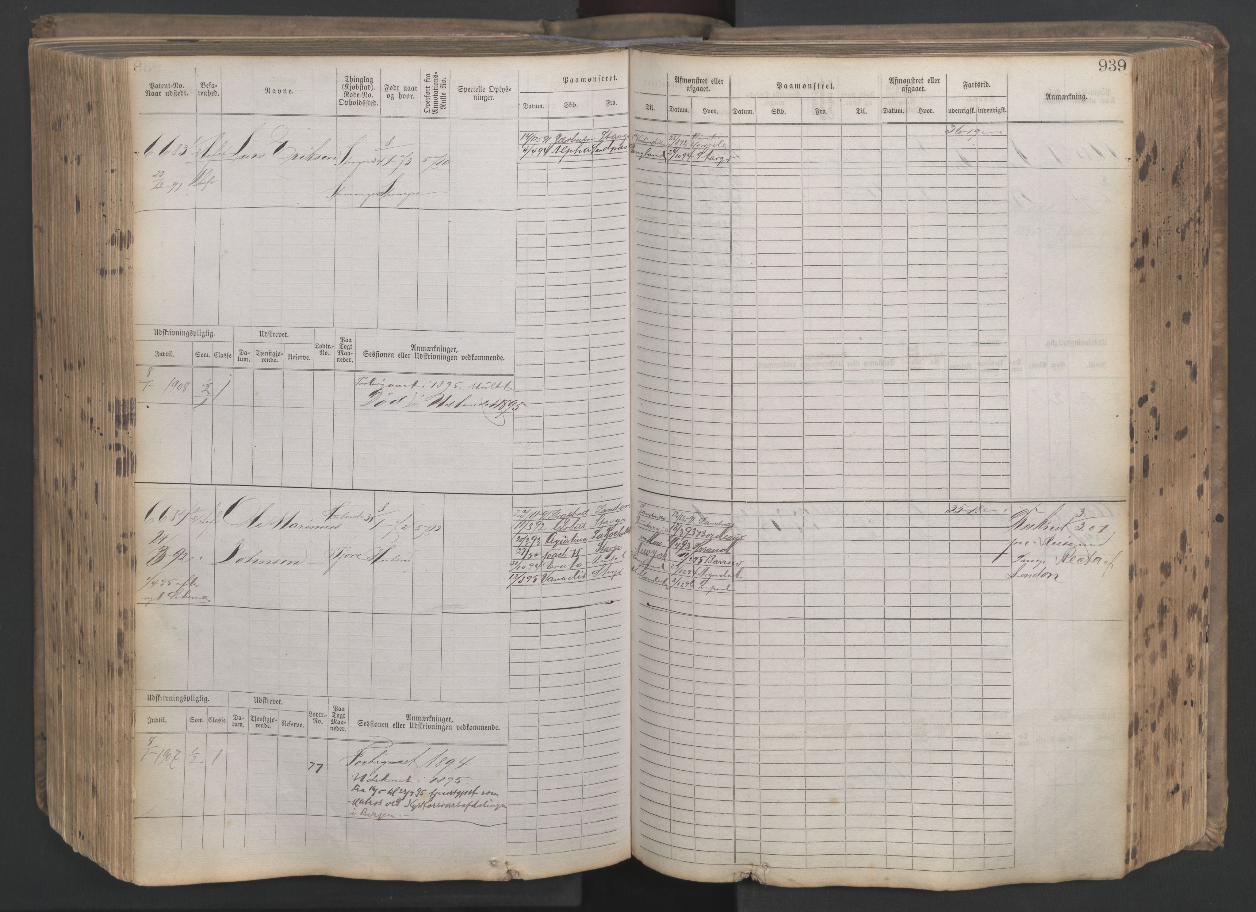 Stavanger sjømannskontor, AV/SAST-A-102006/F/Fb/Fbb/L0021: Sjøfartshovedrulle patnentnr. 6005-7204 (dublett), 1887, p. 344