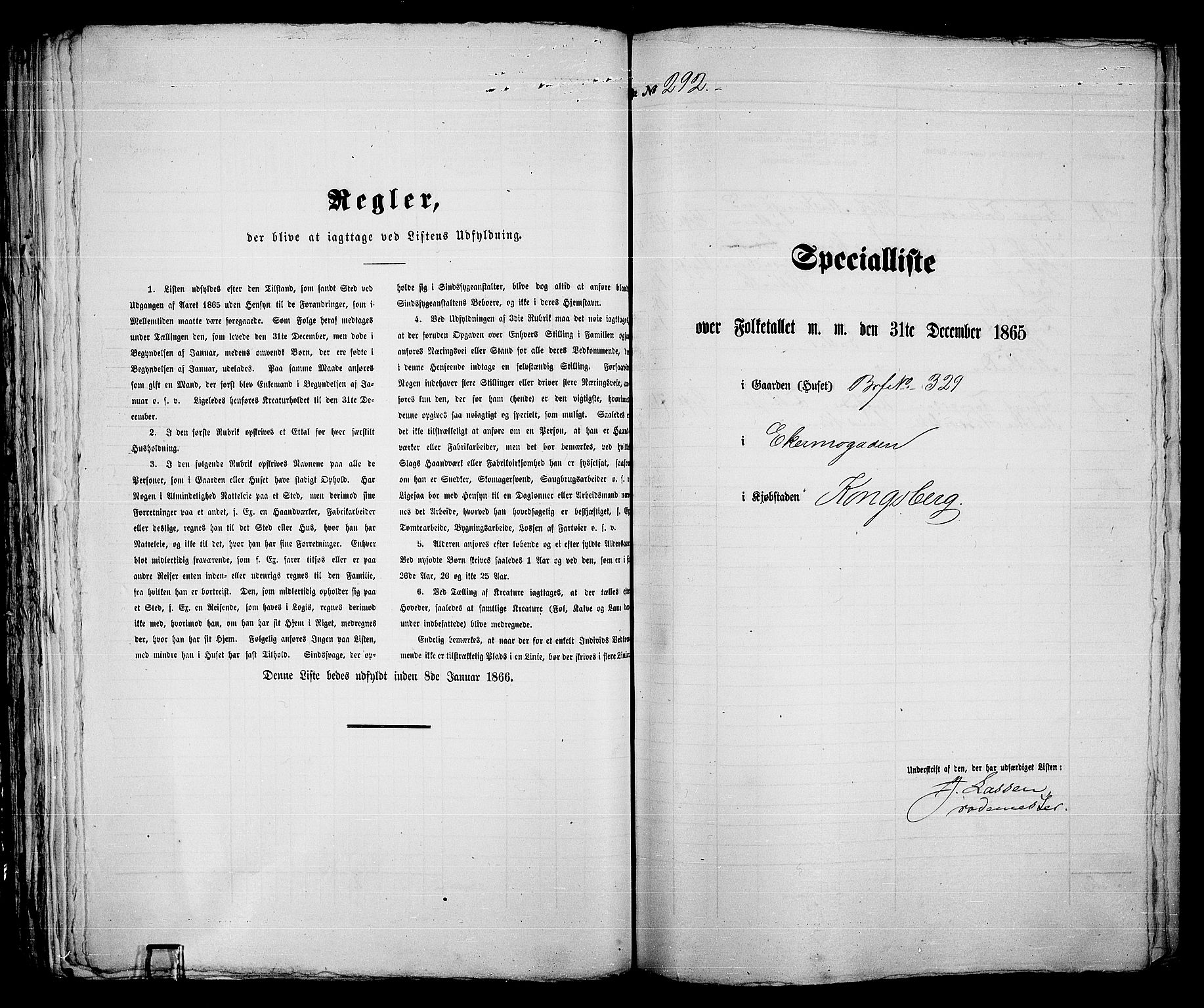 RA, 1865 census for Kongsberg/Kongsberg, 1865, p. 603