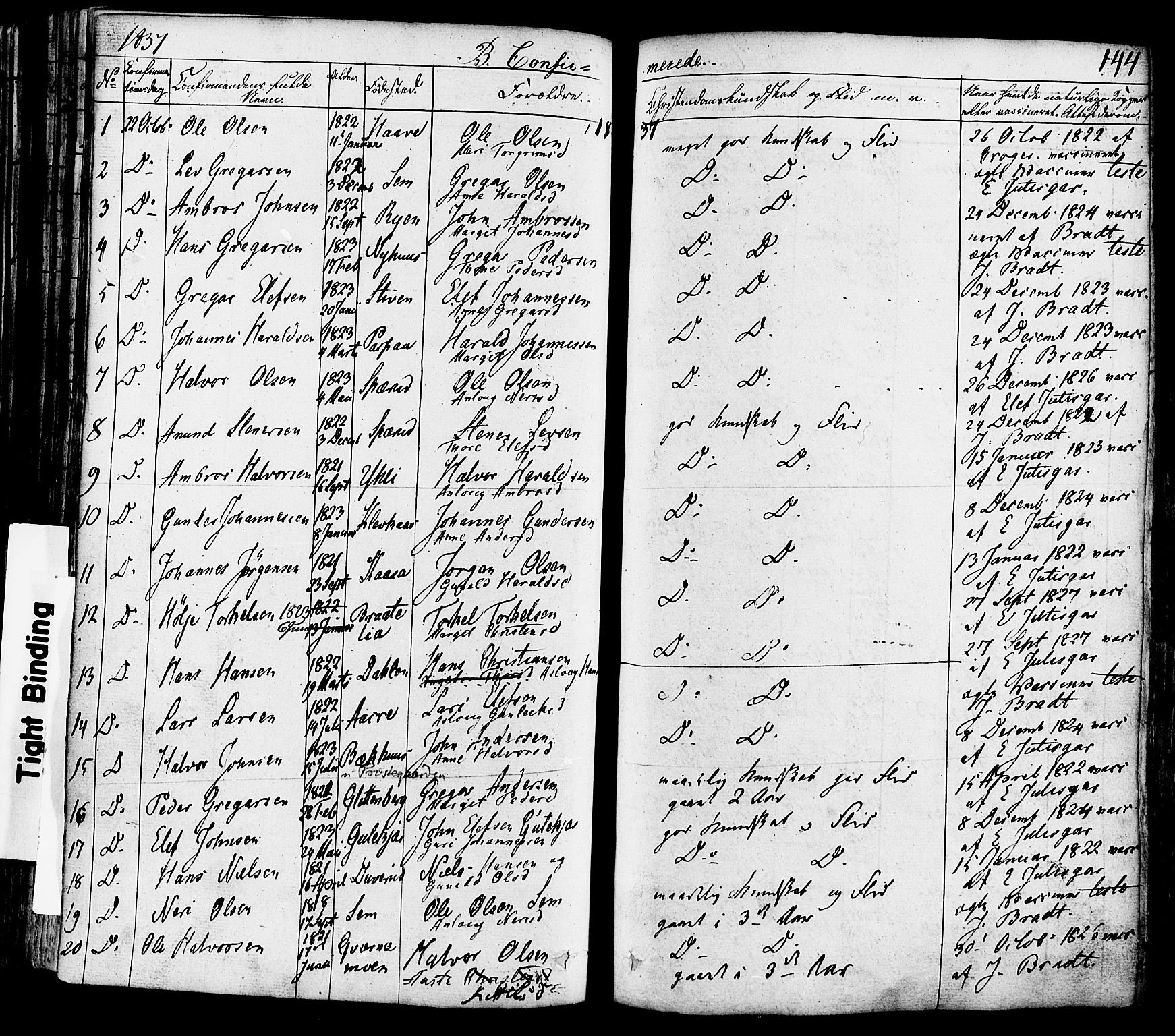 Heddal kirkebøker, SAKO/A-268/F/Fa/L0006: Parish register (official) no. I 6, 1837-1854, p. 144