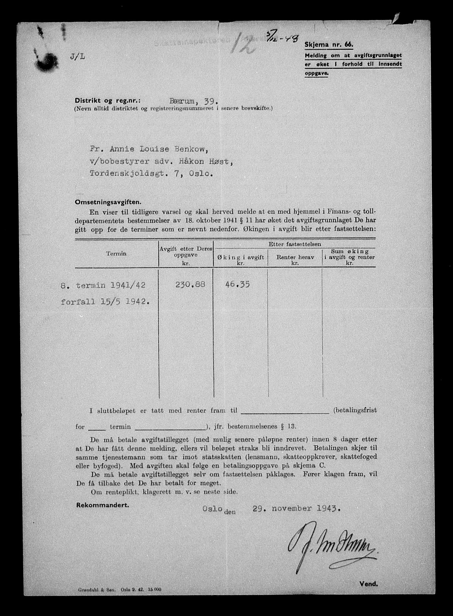 Justisdepartementet, Tilbakeføringskontoret for inndratte formuer, AV/RA-S-1564/H/Hc/Hcc/L0920: --, 1945-1947, p. 347