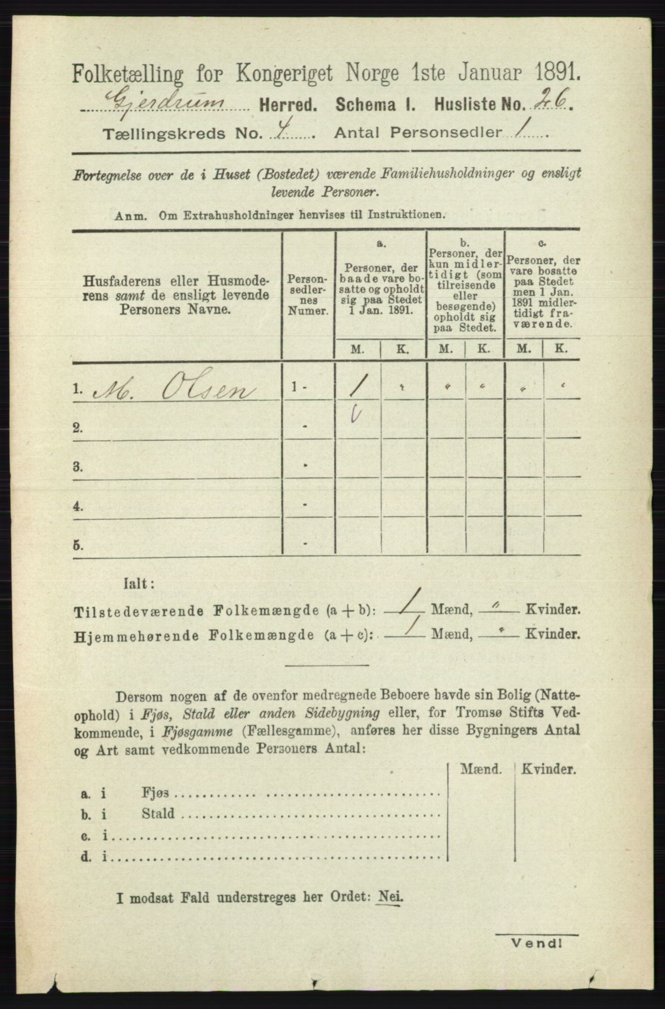 RA, 1891 census for 0234 Gjerdrum, 1891, p. 1775