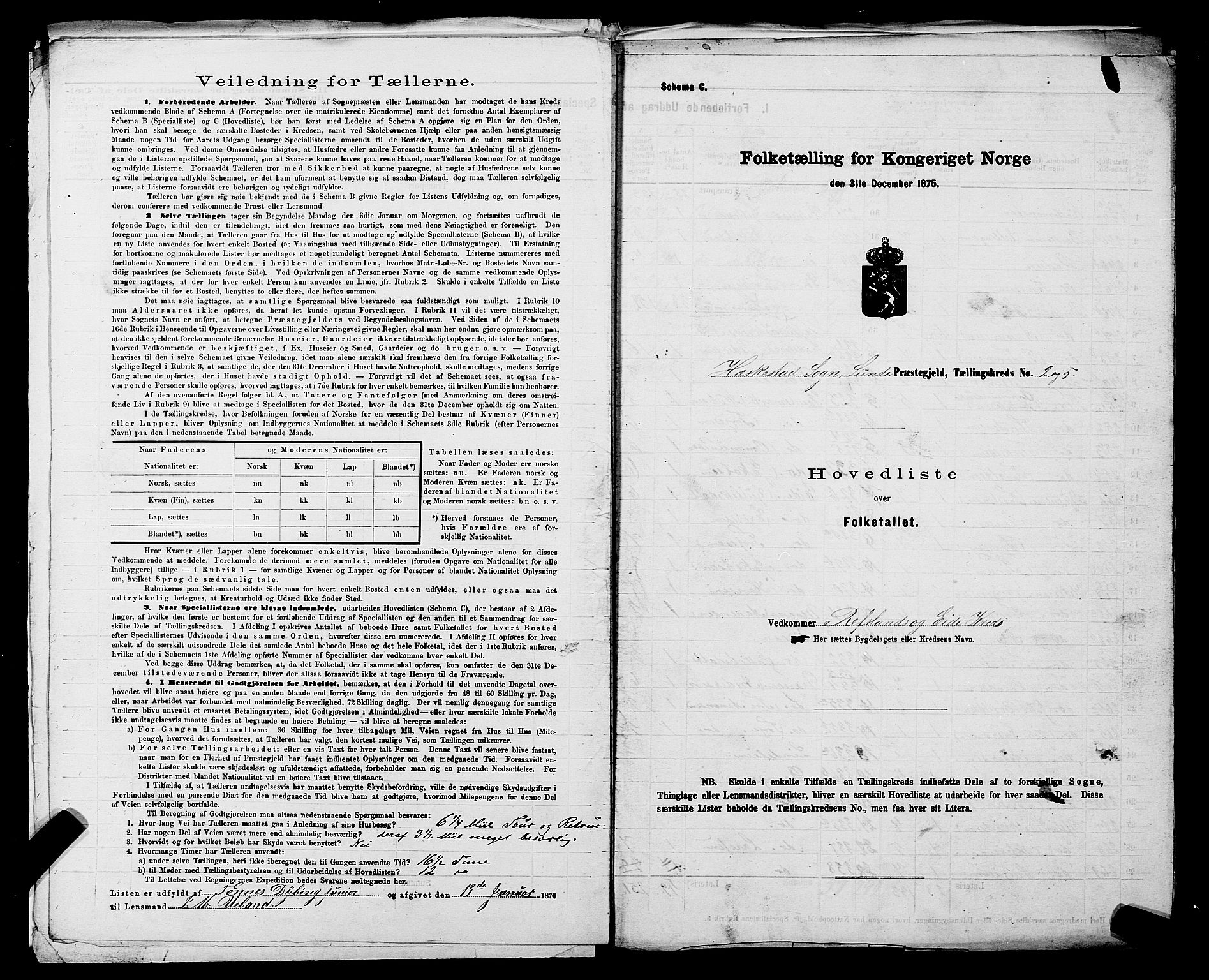 SAST, 1875 census for 1112P Lund, 1875, p. 40