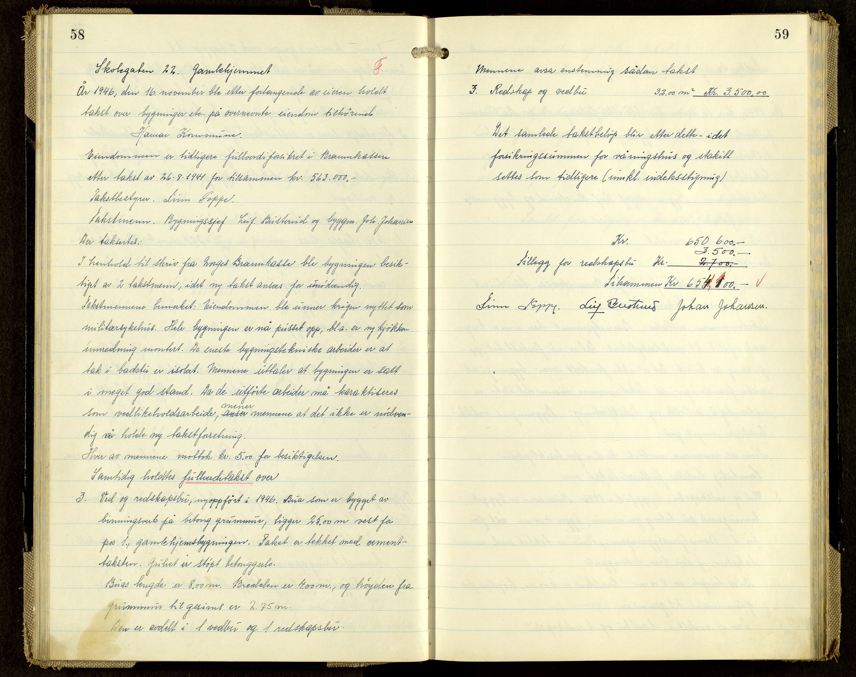 Norges Brannkasse, Hamar, AV/SAH-NBRANH-006/F/Fa/L0012: Branntakstprotokoll, 1946-1948, p. 58-59