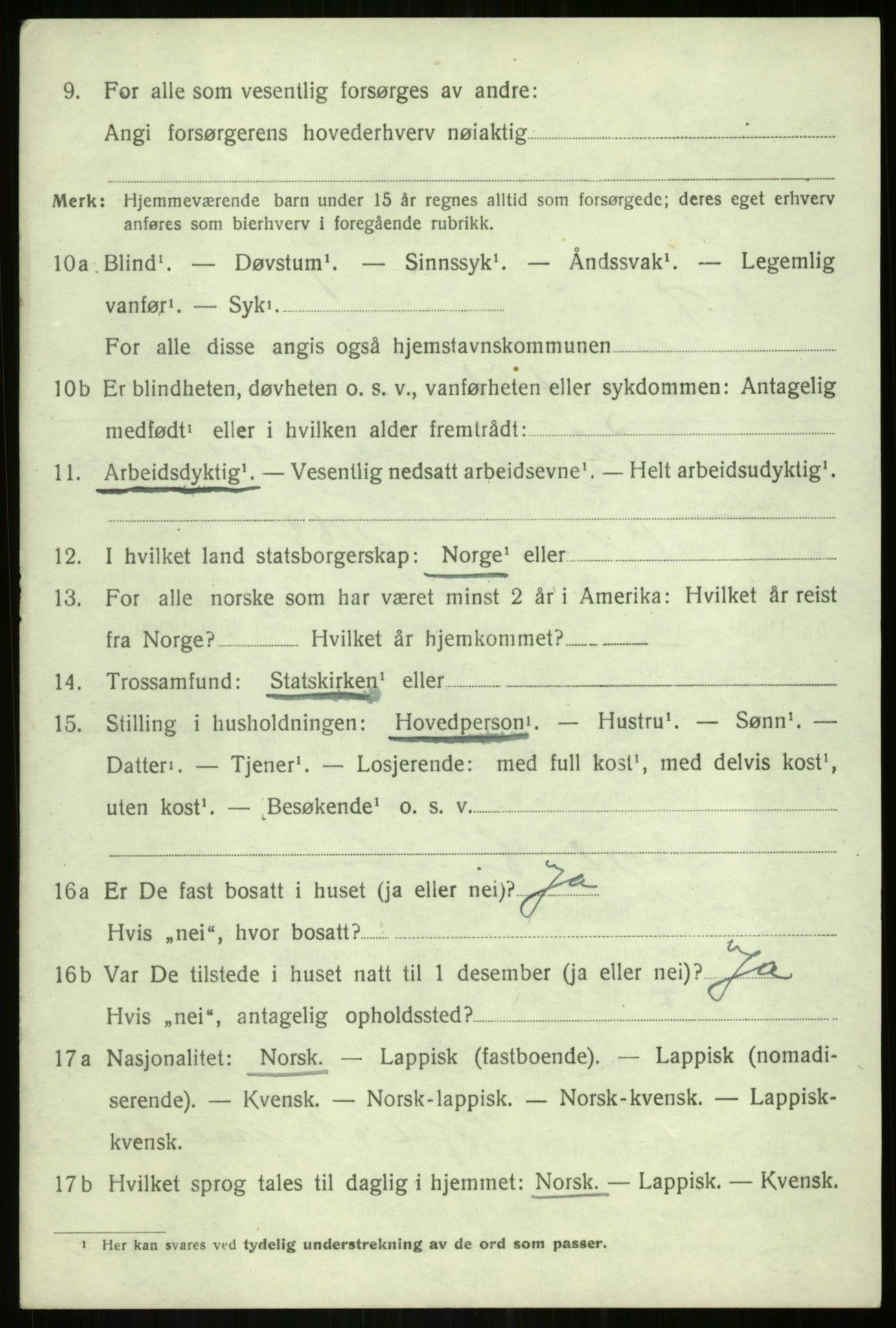 SATØ, 1920 census for Tranøy, 1920, p. 4550