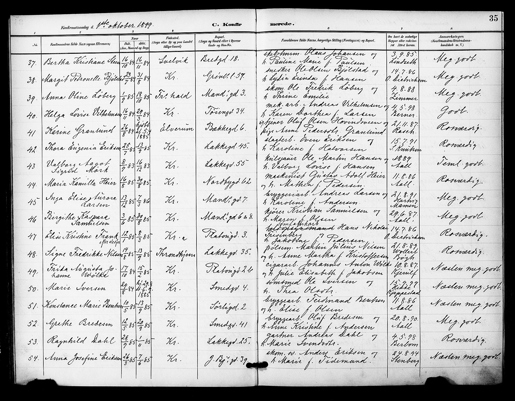 Grønland prestekontor Kirkebøker, SAO/A-10848/F/Fa/L0015: Parish register (official) no. 15, 1899-1919, p. 35