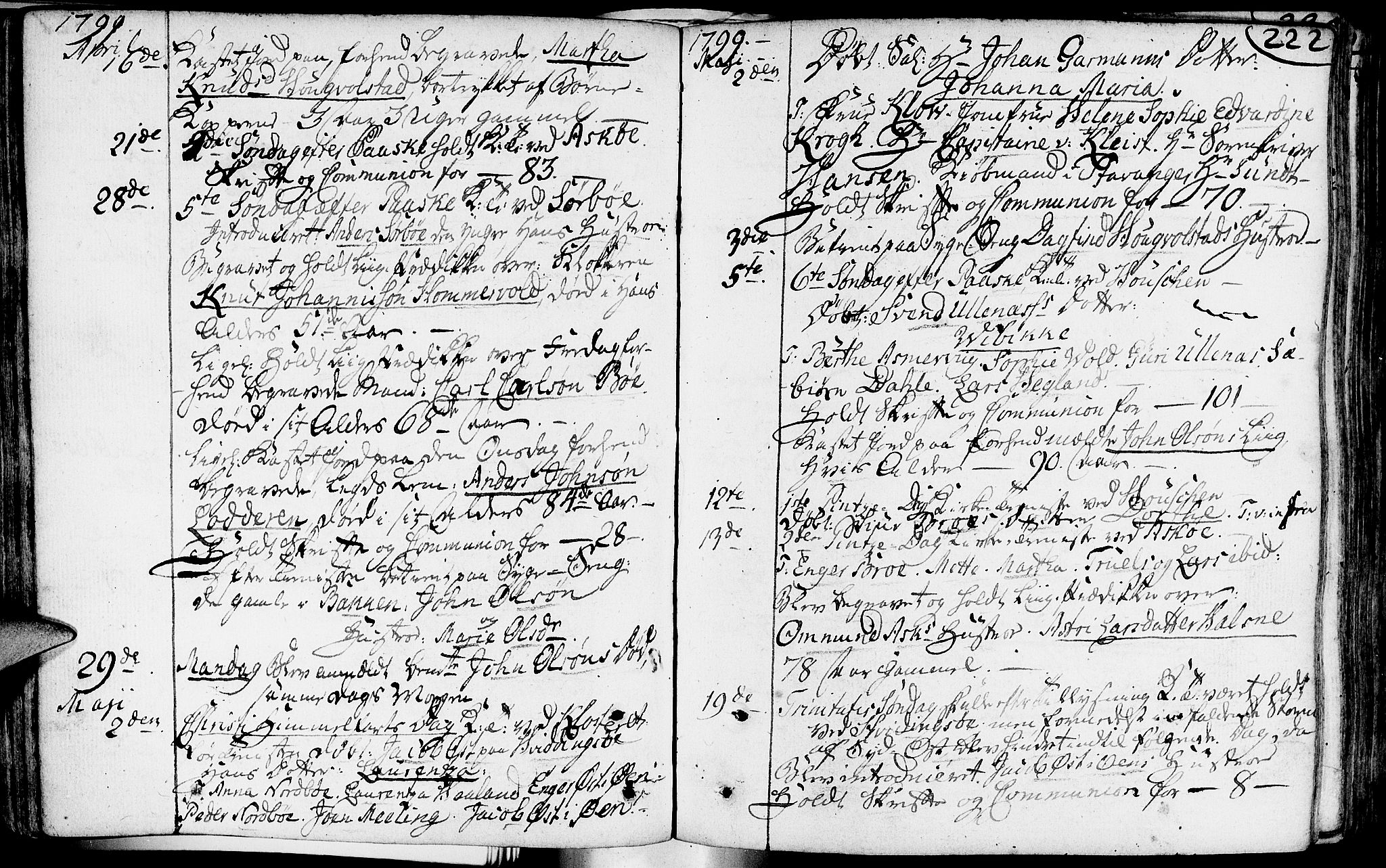Rennesøy sokneprestkontor, AV/SAST-A -101827/H/Ha/Haa/L0003: Parish register (official) no. A 3, 1772-1815, p. 222