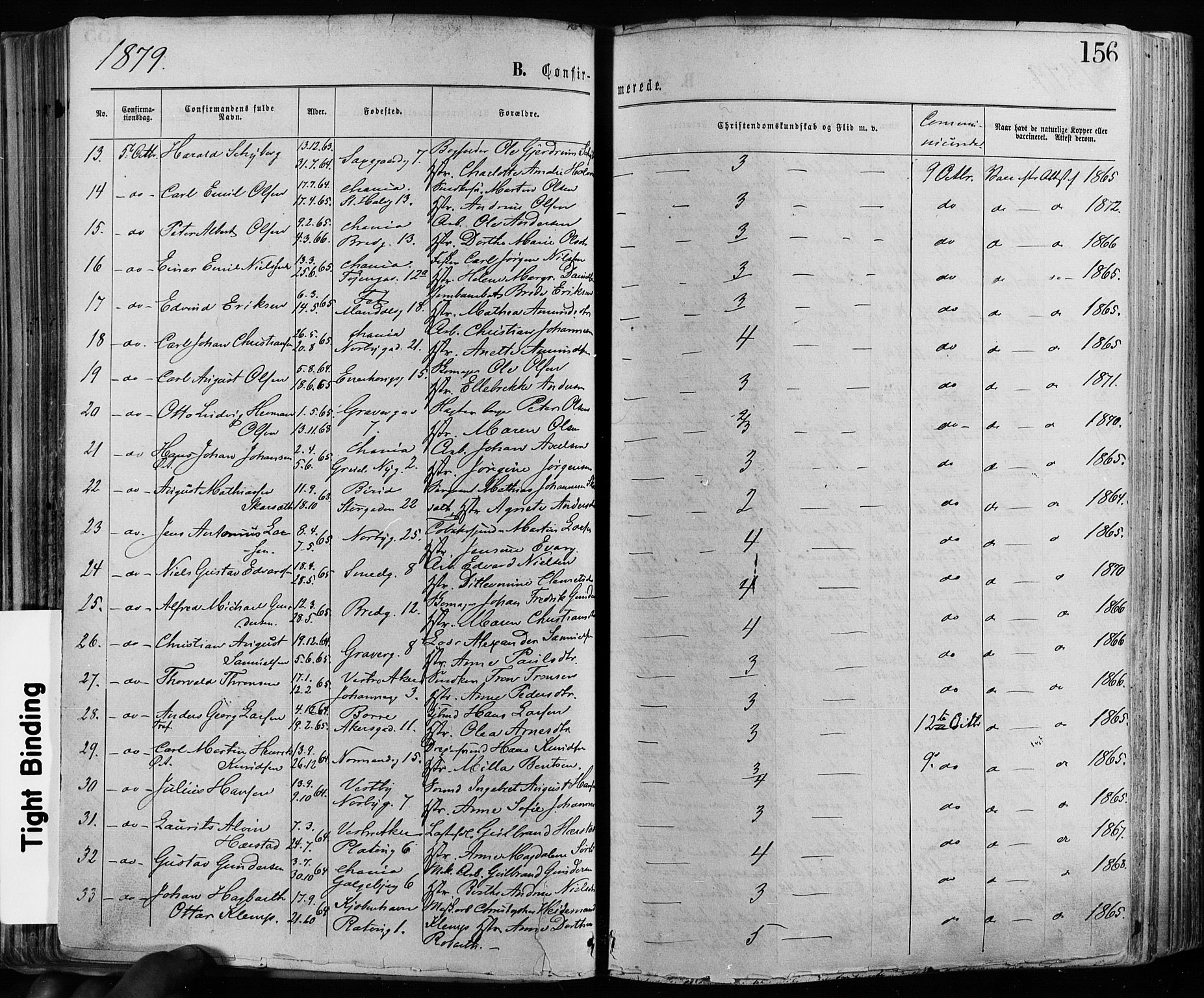 Grønland prestekontor Kirkebøker, AV/SAO-A-10848/F/Fa/L0005: Parish register (official) no. 5, 1869-1880, p. 156