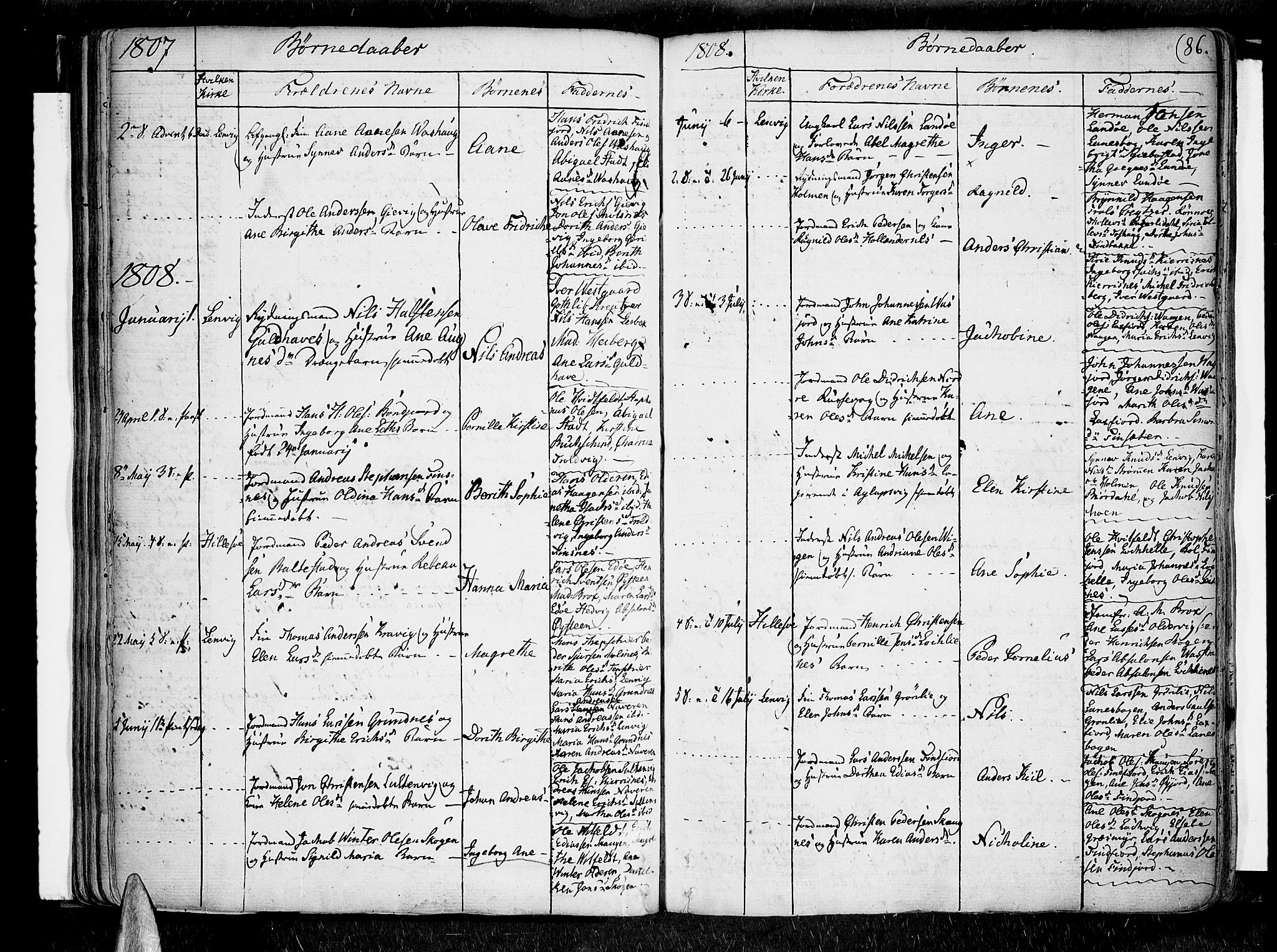 Lenvik sokneprestembete, SATØ/S-1310/H/Ha/Haa/L0002kirke: Parish register (official) no. 2, 1784-1820, p. 86