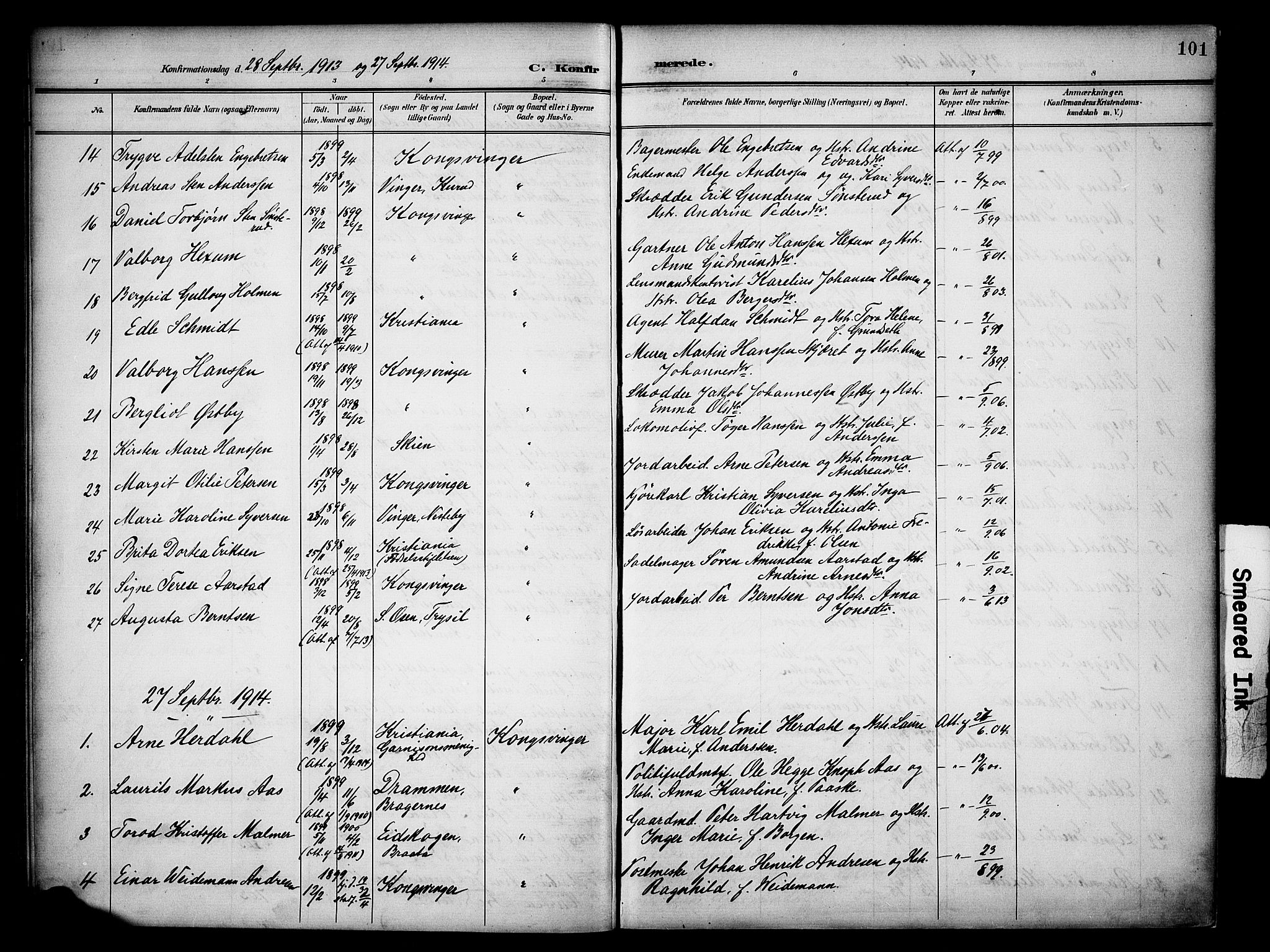 Vinger prestekontor, AV/SAH-PREST-024/H/Ha/Haa/L0016: Parish register (official) no. 16, 1898-1920, p. 101