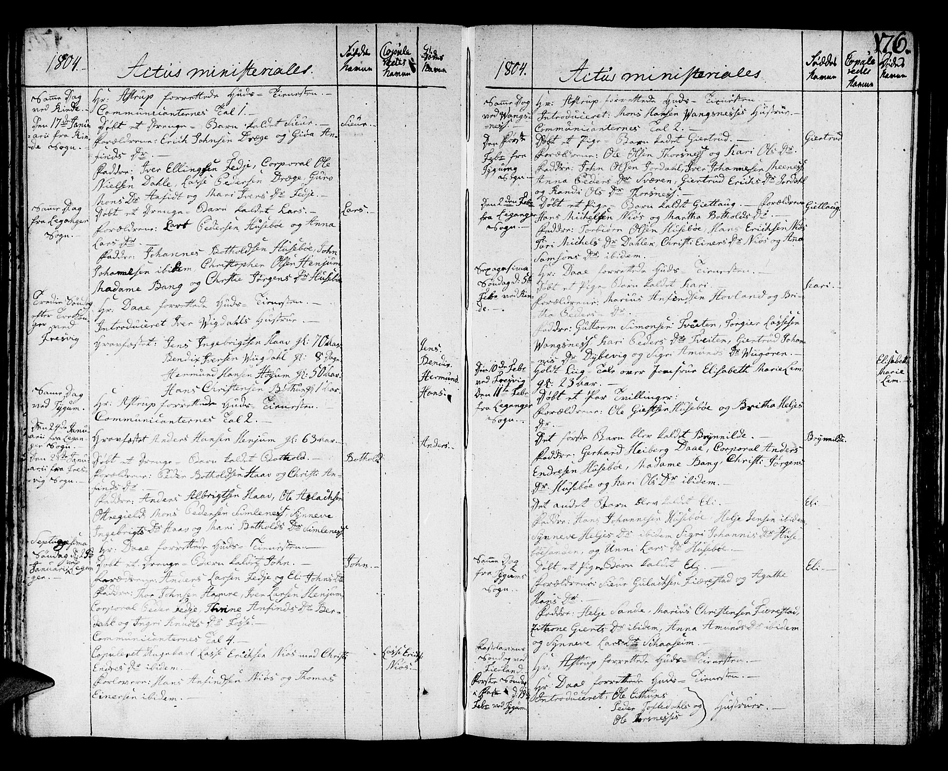 Leikanger sokneprestembete, AV/SAB-A-81001/H/Haa/Haaa/L0005: Parish register (official) no. A 5, 1792-1809, p. 176