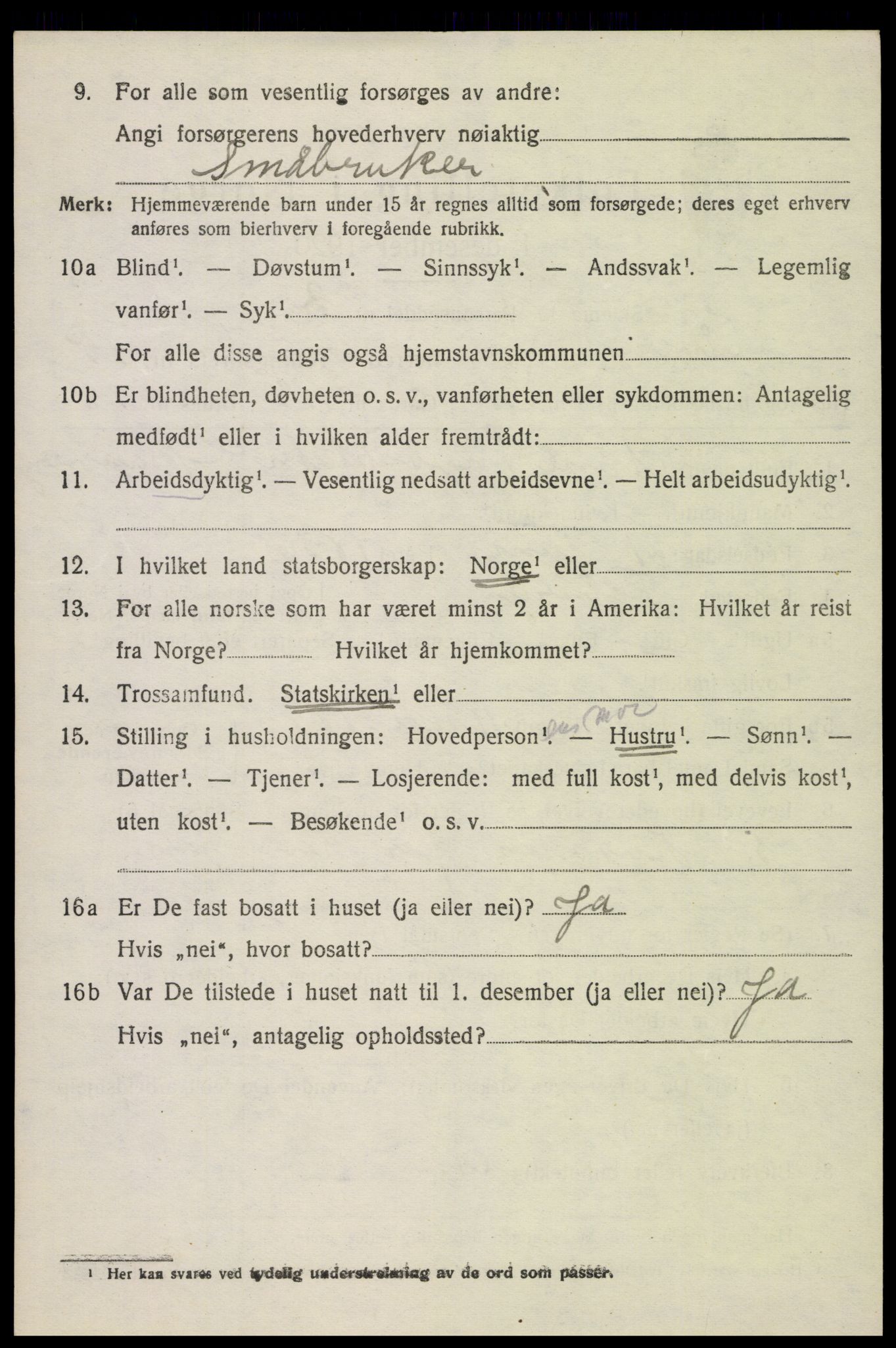 SAH, 1920 census for Fåberg, 1920, p. 15329