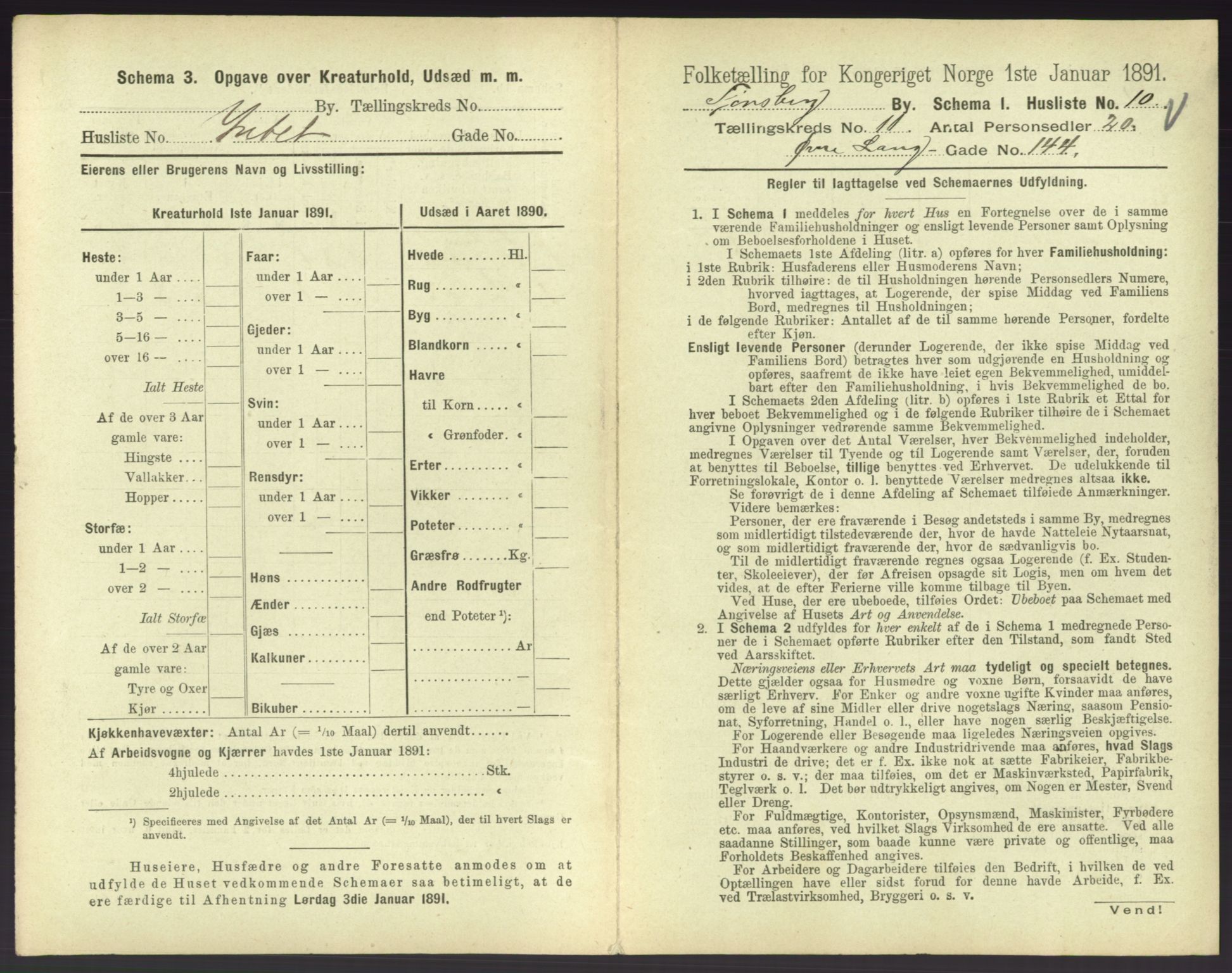 RA, 1891 census for 0705 Tønsberg, 1891, p. 450