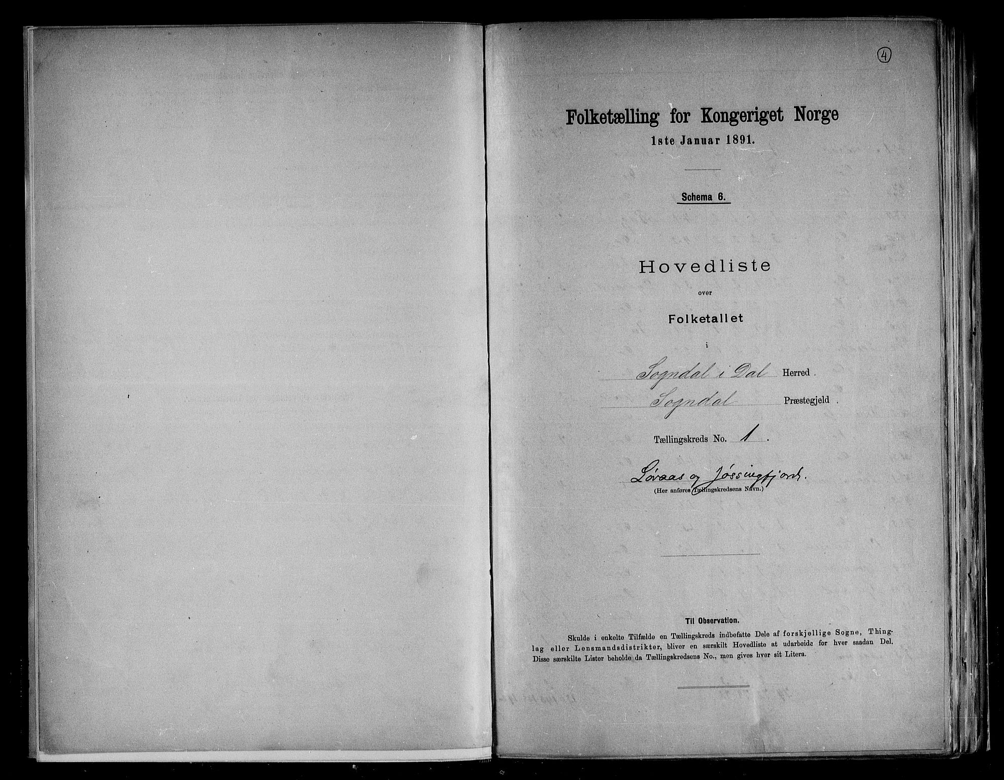 RA, 1891 census for 1111 Sokndal, 1891, p. 4