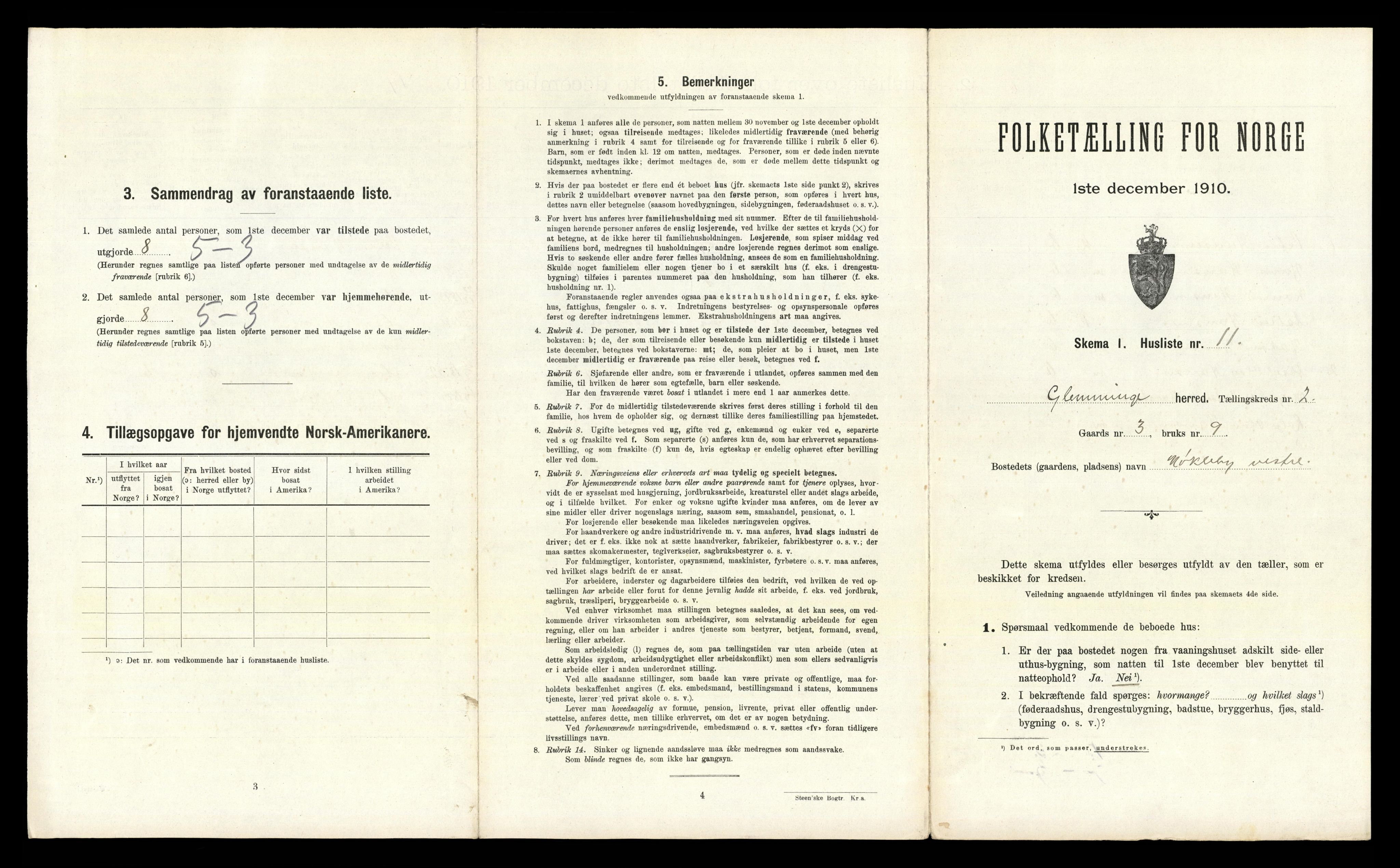 RA, 1910 census for Glemmen, 1910, p. 472