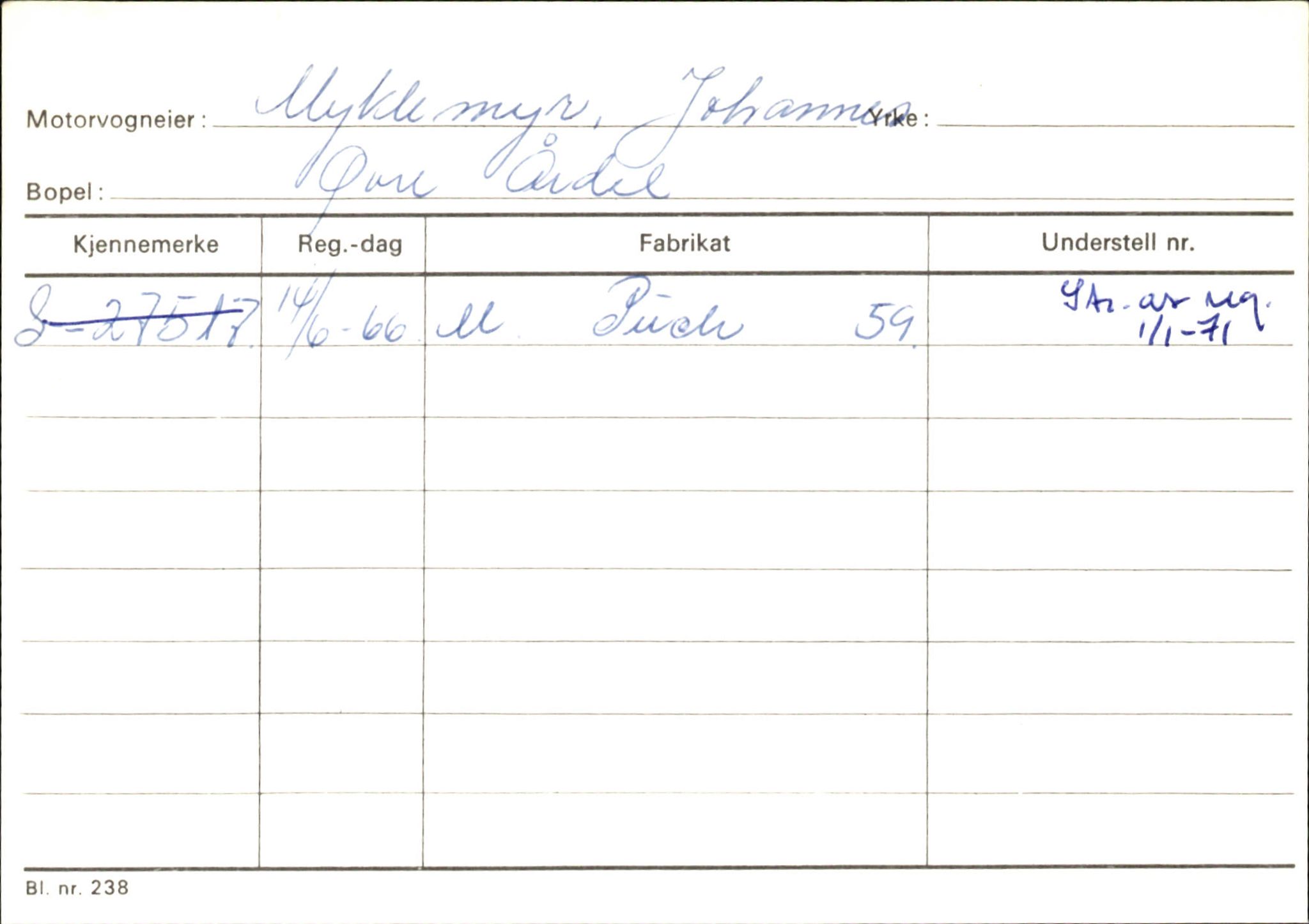 Statens vegvesen, Sogn og Fjordane vegkontor, AV/SAB-A-5301/4/F/L0145: Registerkort Vågsøy S-Å. Årdal I-P, 1945-1975, p. 1878