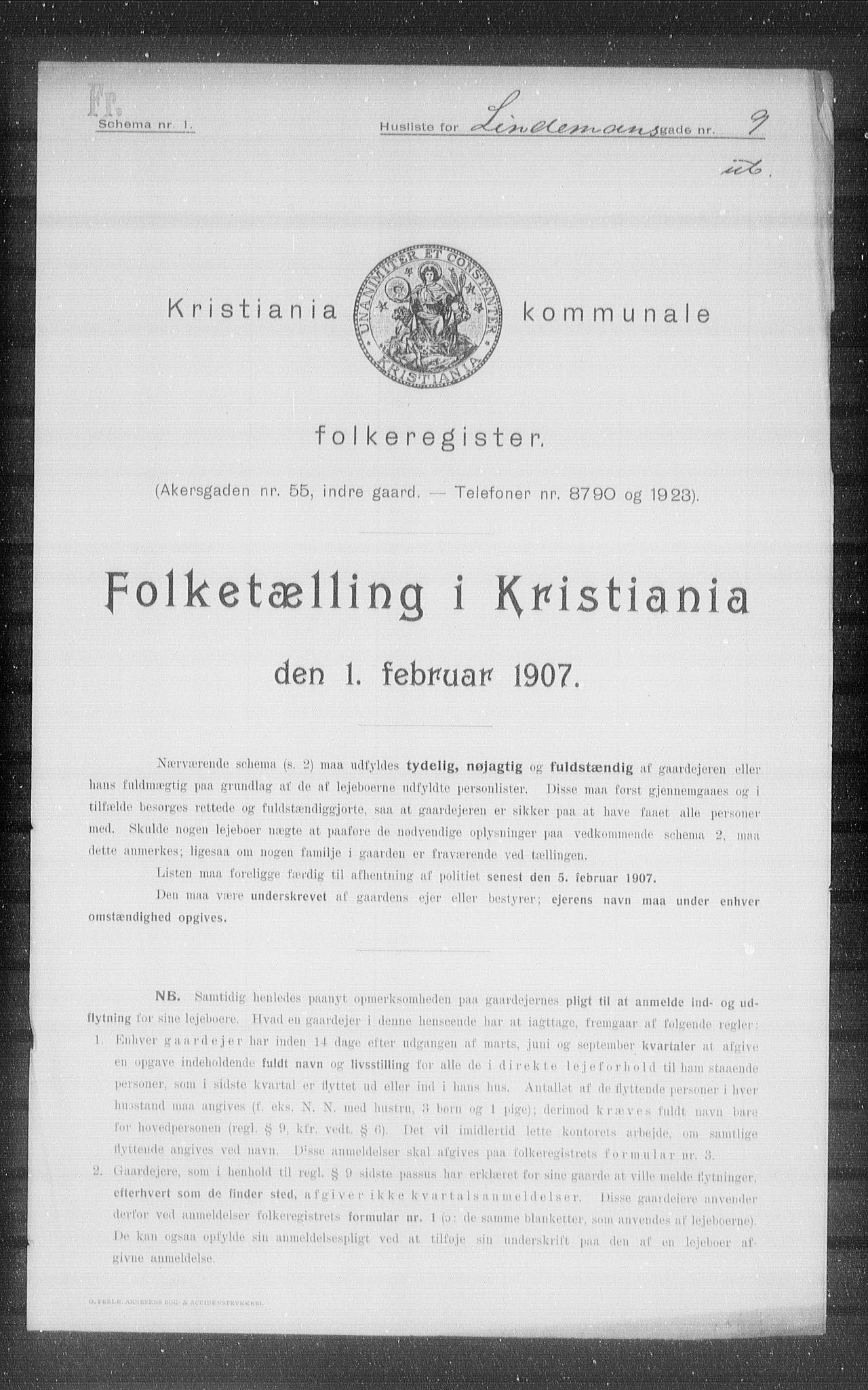 OBA, Municipal Census 1907 for Kristiania, 1907, p. 29704