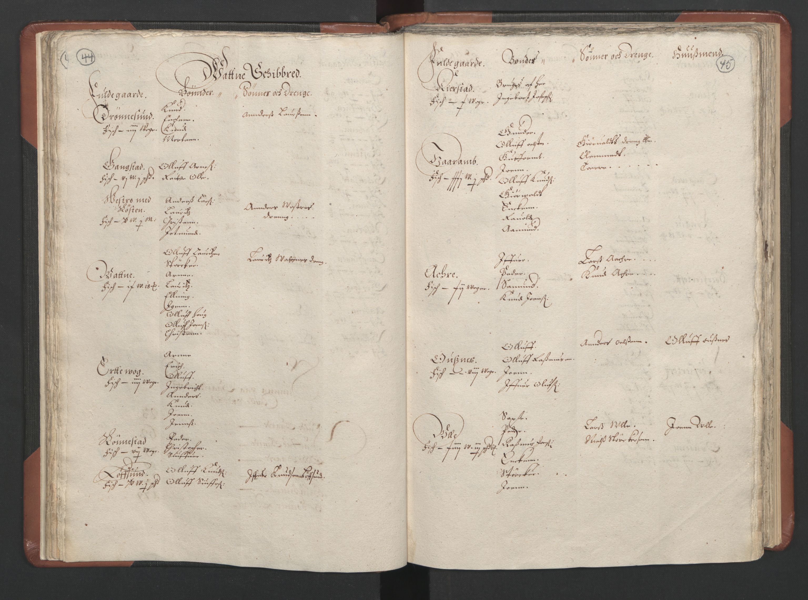 RA, Bailiff's Census 1664-1666, no. 16: Romsdal fogderi and Sunnmøre fogderi, 1664-1665, p. 44-45