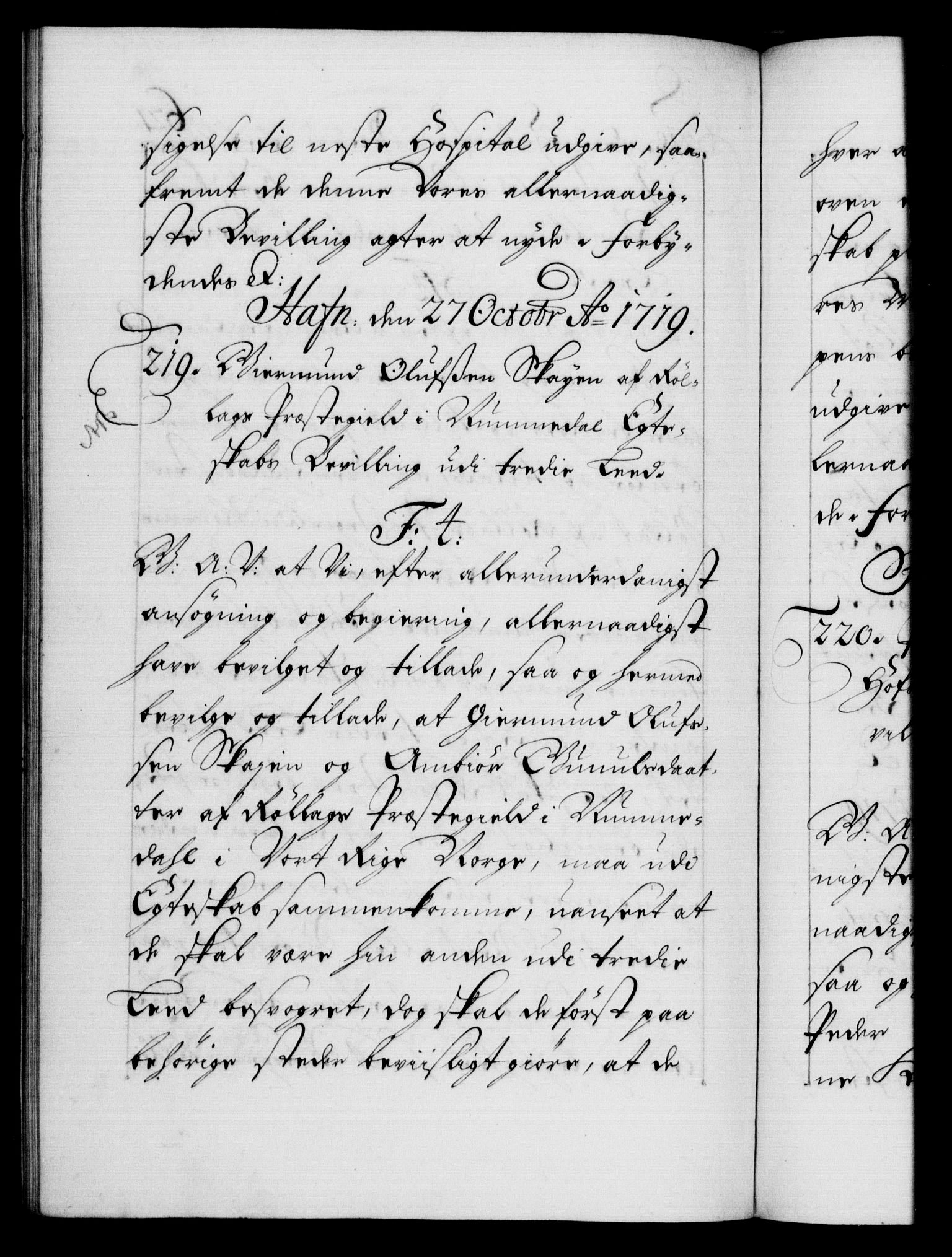 Danske Kanselli 1572-1799, AV/RA-EA-3023/F/Fc/Fca/Fcaa/L0022: Norske registre, 1716-1719, p. 621b