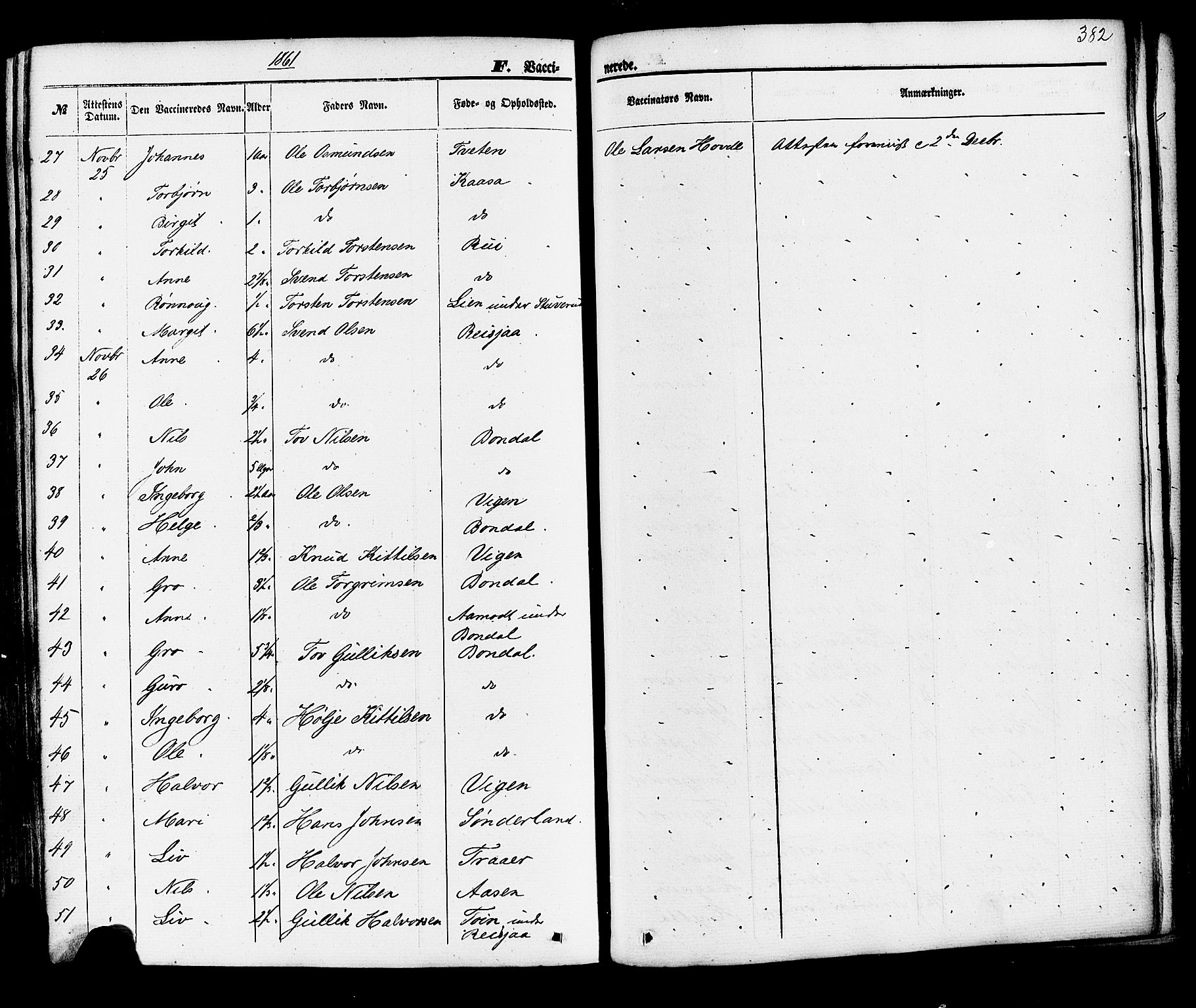 Hjartdal kirkebøker, AV/SAKO-A-270/F/Fa/L0009: Parish register (official) no. I 9, 1860-1879, p. 382