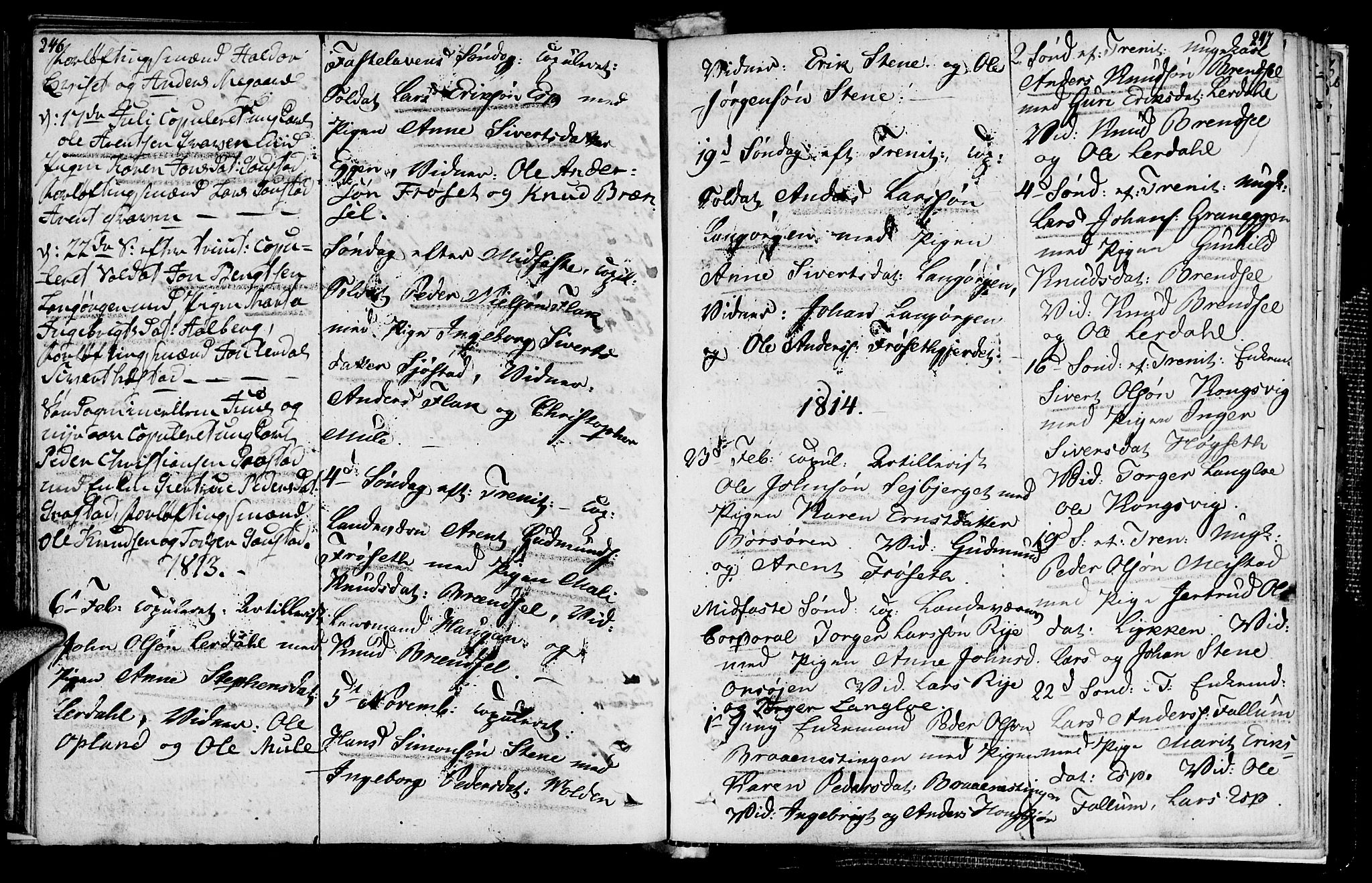 Ministerialprotokoller, klokkerbøker og fødselsregistre - Sør-Trøndelag, SAT/A-1456/612/L0371: Parish register (official) no. 612A05, 1803-1816, p. 246-247