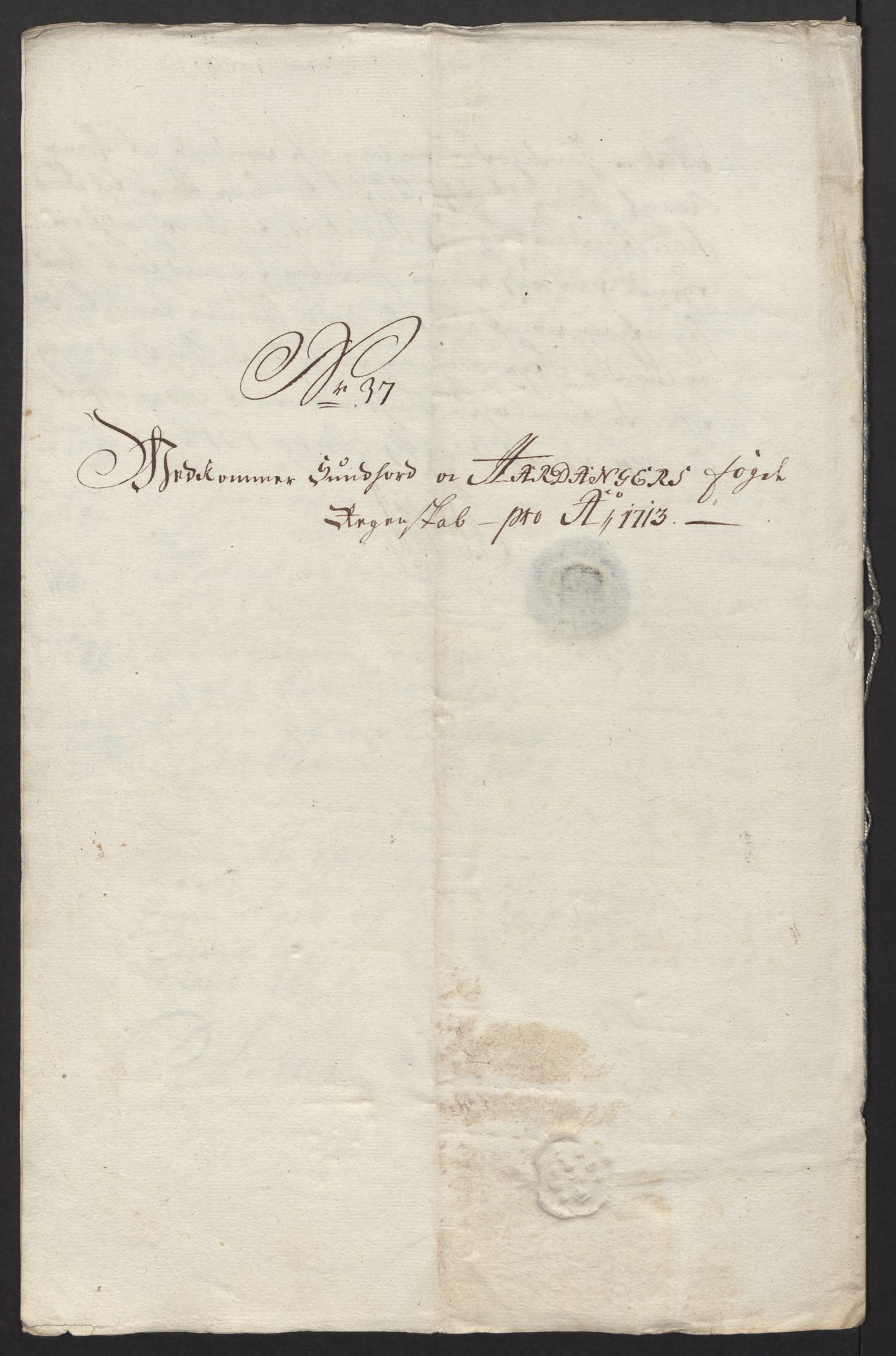 Rentekammeret inntil 1814, Reviderte regnskaper, Fogderegnskap, AV/RA-EA-4092/R48/L2989: Fogderegnskap Sunnhordland og Hardanger, 1713, p. 257