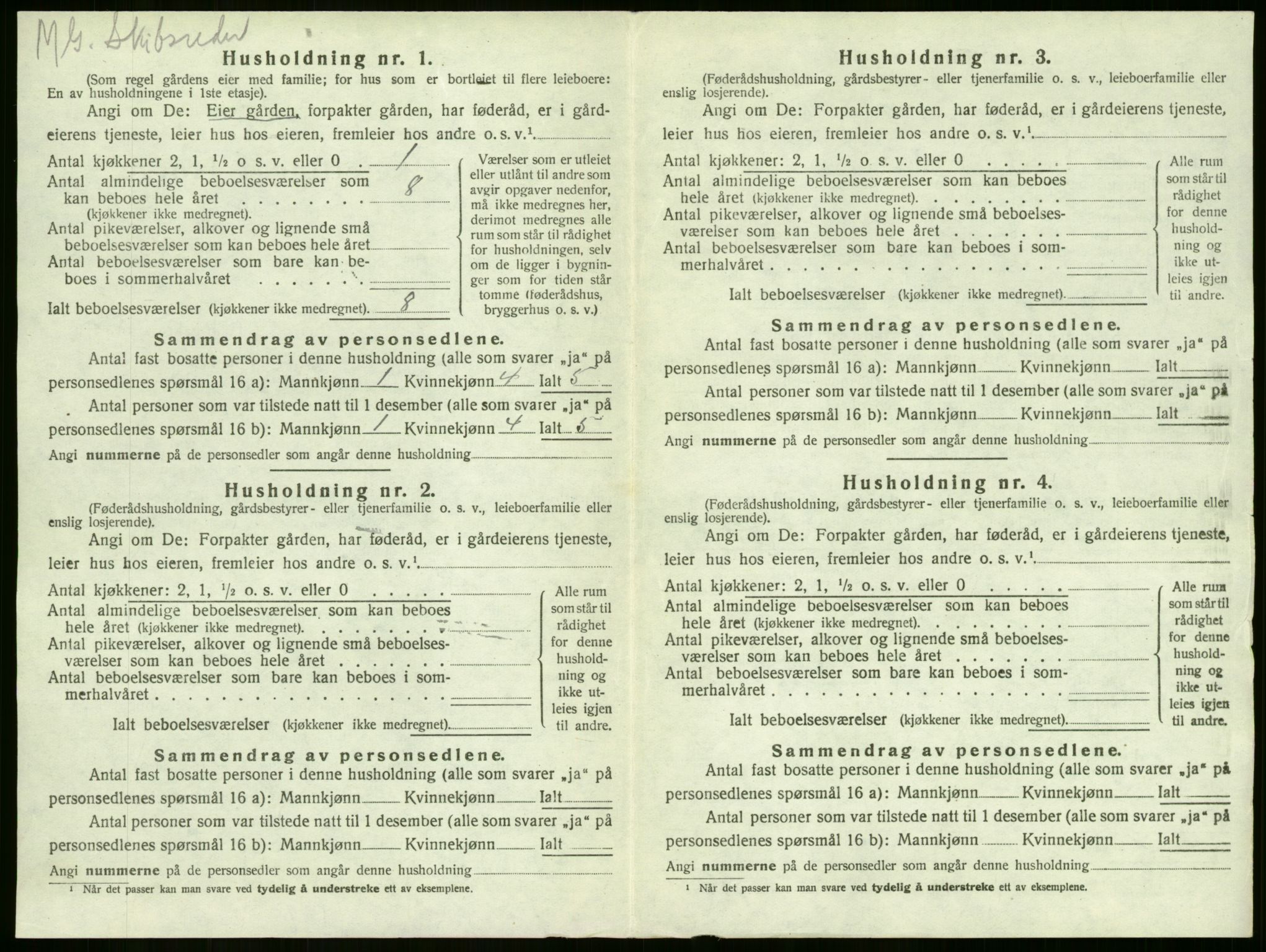 SAKO, 1920 census for Sandeherred, 1920, p. 1457