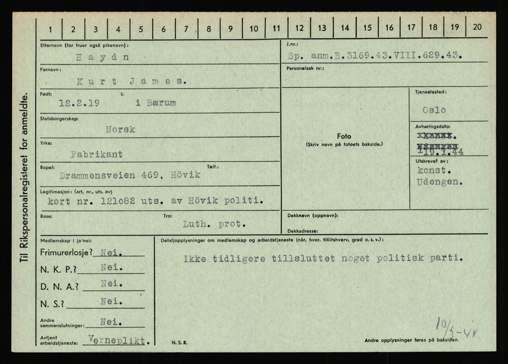 Statspolitiet - Hovedkontoret / Osloavdelingen, AV/RA-S-1329/C/Ca/L0006: Hanche - Hokstvedt, 1943-1945, p. 2834