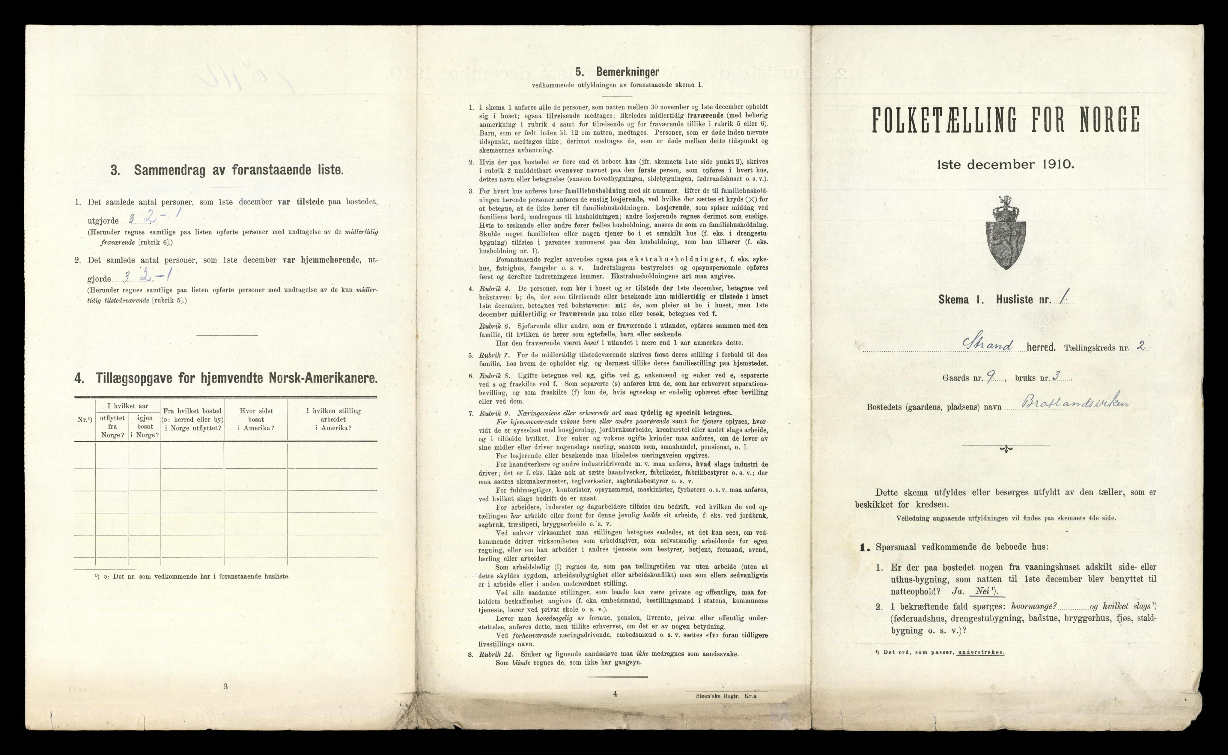 RA, 1910 census for Strand, 1910, p. 161