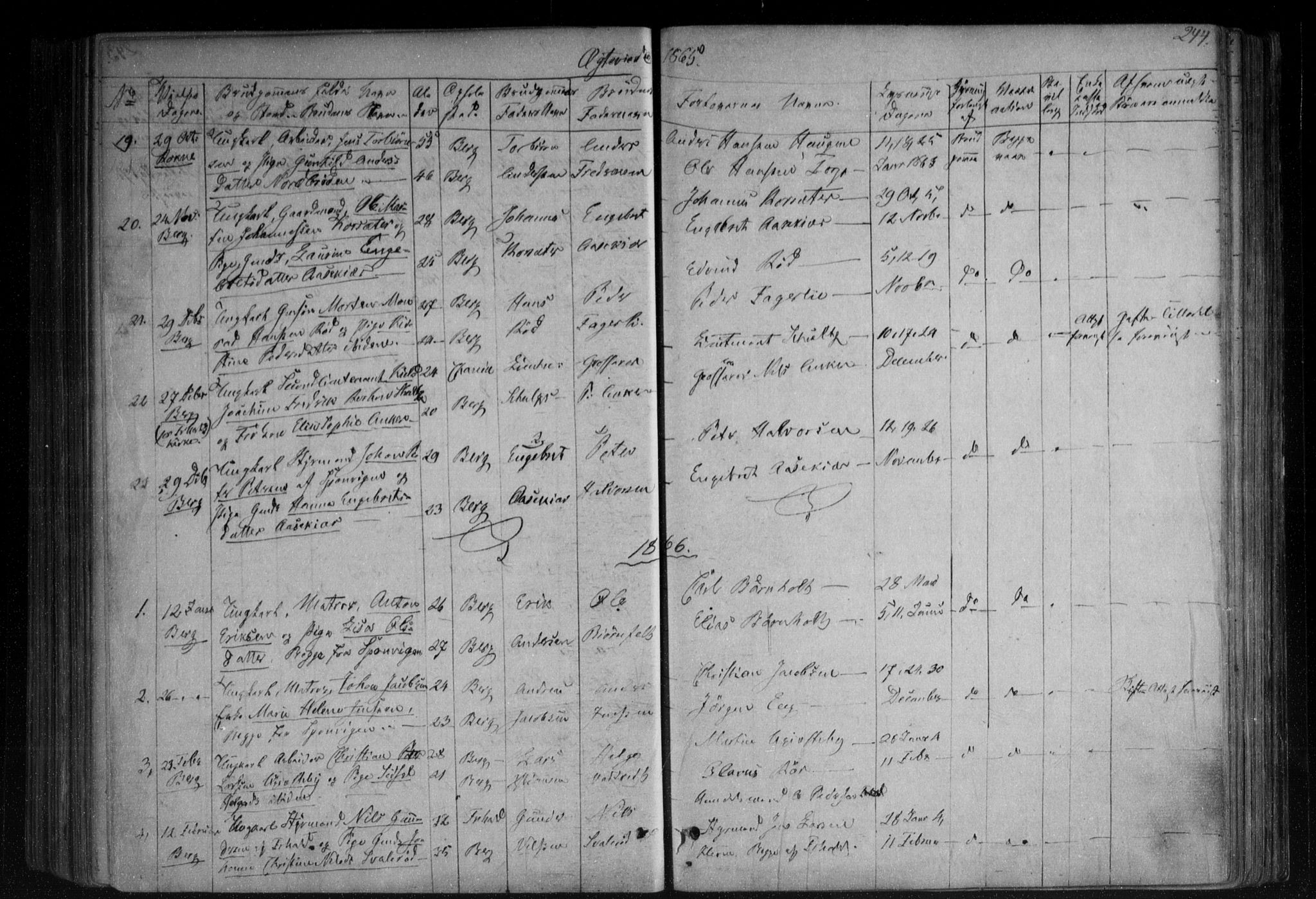 Berg prestekontor Kirkebøker, AV/SAO-A-10902/F/Fa/L0005: Parish register (official) no. I 5, 1861-1877, p. 244